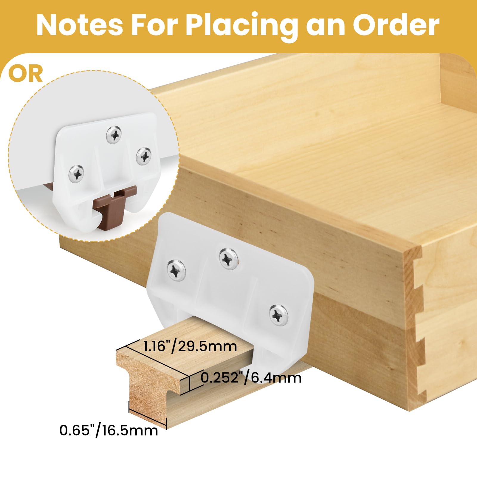 HONSNkS 10 Pcs Plastic Drawer Track Guides With Screws - Replacement Parts For Dressers & Cabinets - View #4