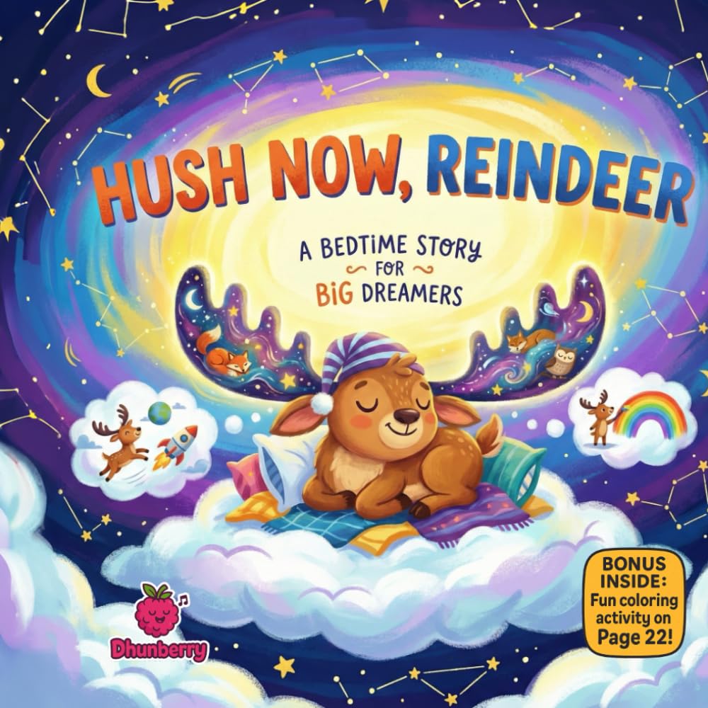 Hush Now, Reindeer: A Gentle Rhyming Bedtime Story for Big Dreamers Who Need to Sleep