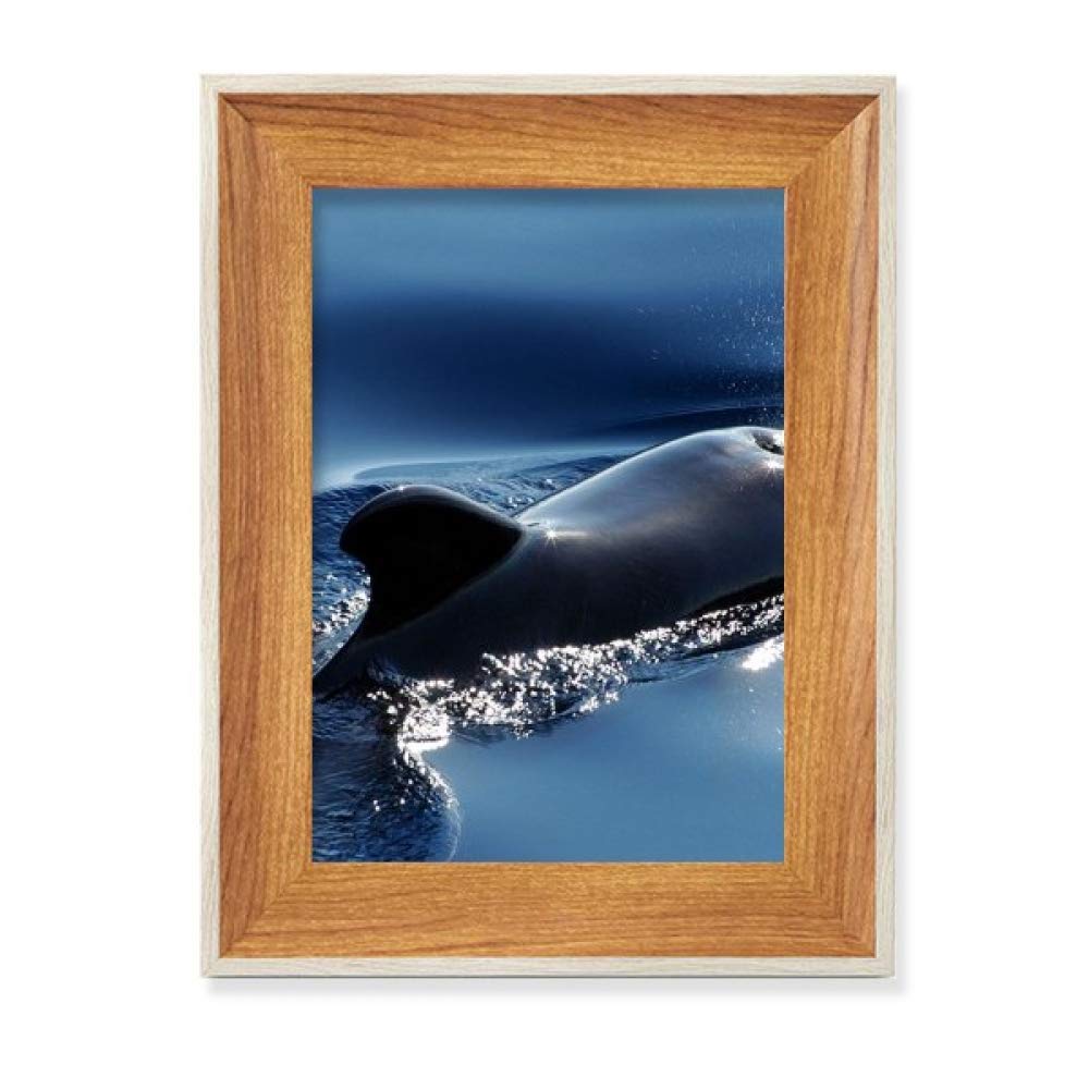 Cadre de photo en bois avec peinture d'art de baleine pour bureau
