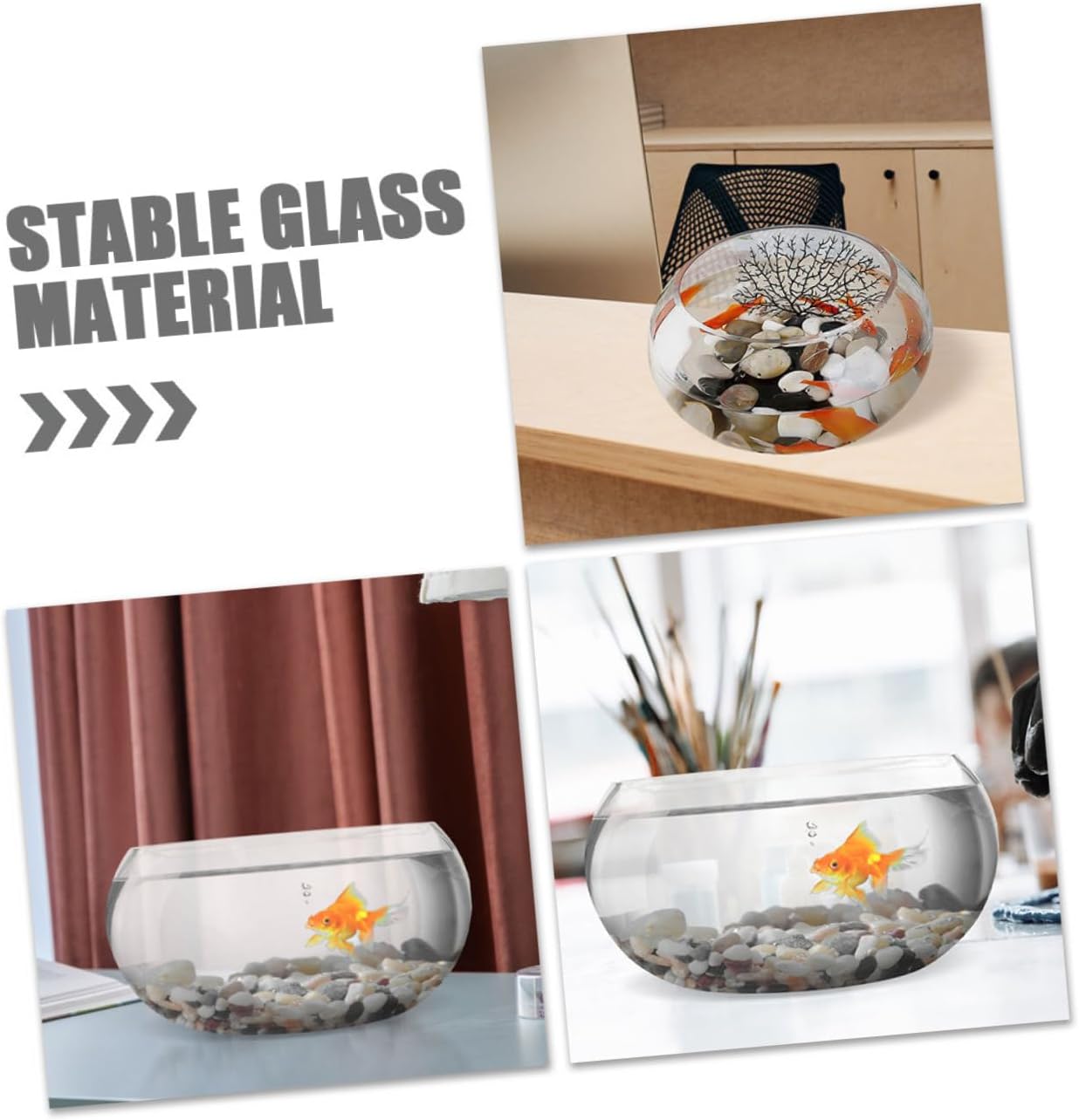 Glass Fish Bowl for Desktop Hydroponic Plants Aquarium for Turtles for Decor