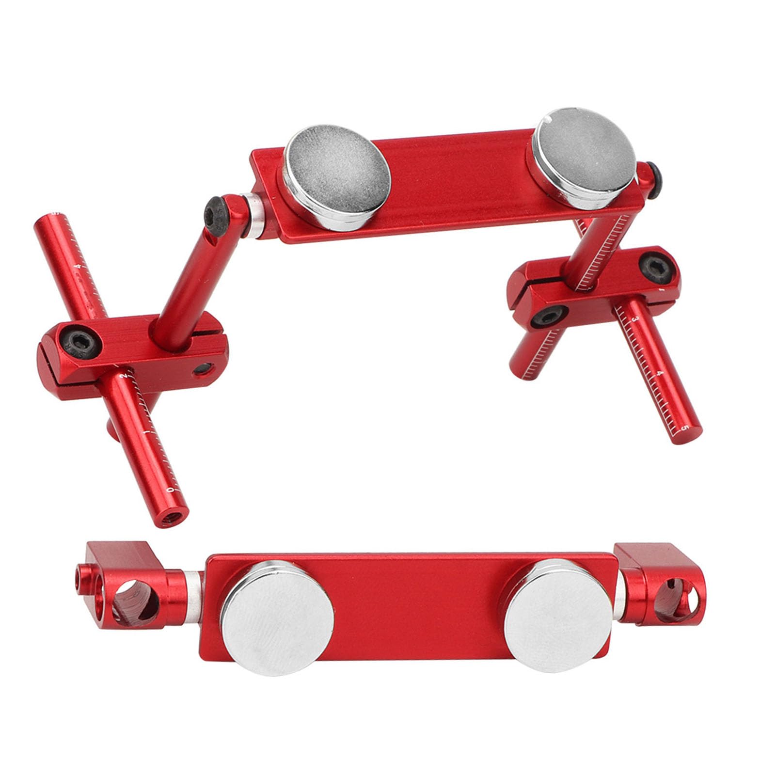 BONKZEBU RC Magnetic Body Mounts 1/10, Aluminum Magnetic StealthInvisible Body Shell Mount Kit for HSP 1/10 RC Racing Car, 1/10 Scale RC Drift Accessories (Red)
