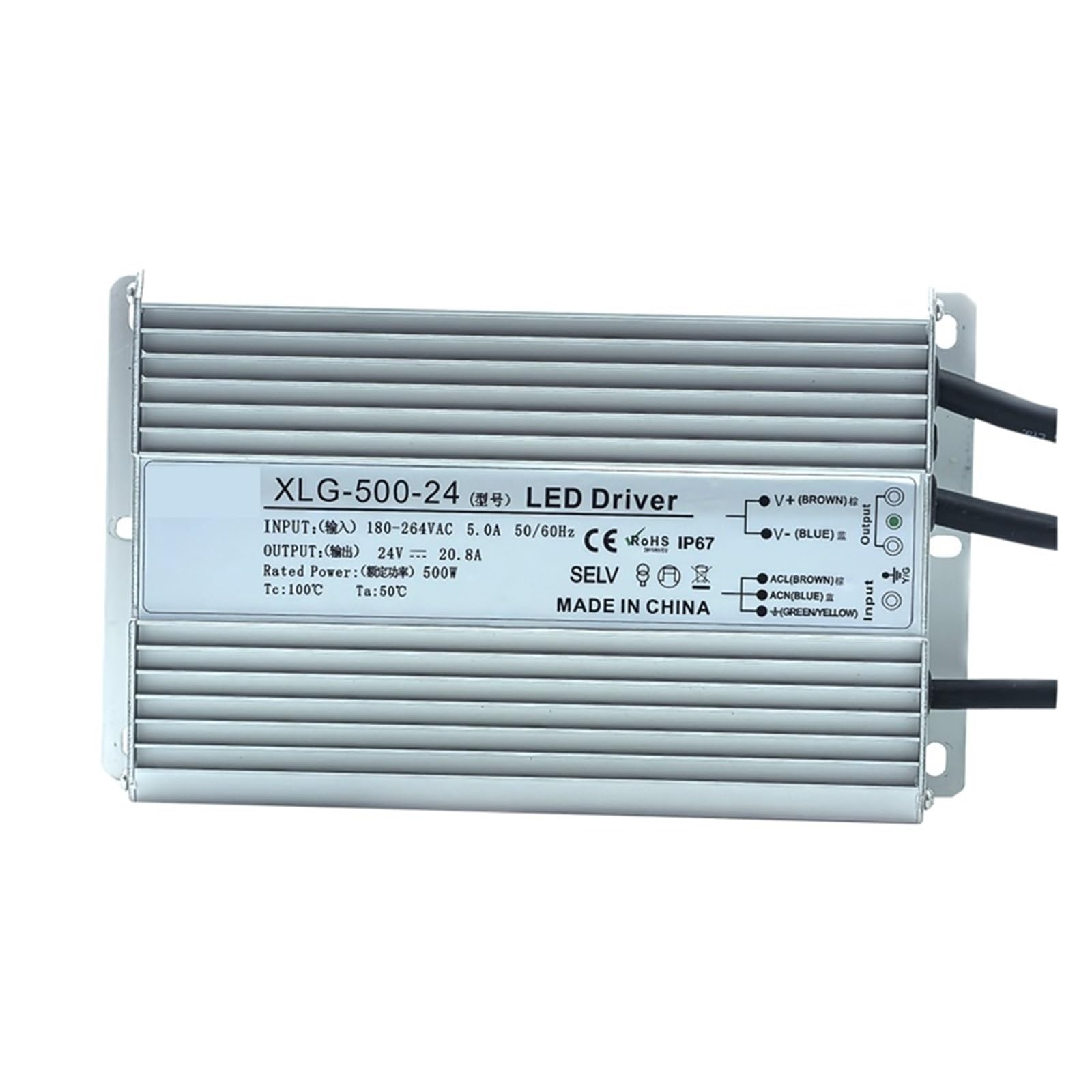 JJKKOZVQF 500W AC 180-263V to DC 24V 36V 45V 48V W Switching Power Supply Adapter Transformer XLG-500(24V)