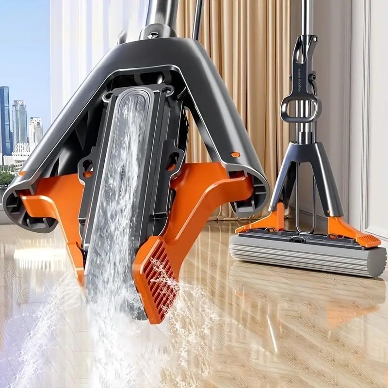 KRLZ Sponge Mop and Buckets Sets,Floor Mops with 3pcs Super High Absorption Sponge Heads,135cm Extendable Handle Lazy Mop Bucket for Laminate,Tile,Hardwood Floor Cleaning (B0D37WW97S) Amazon Price History, Amazon Price Tracker