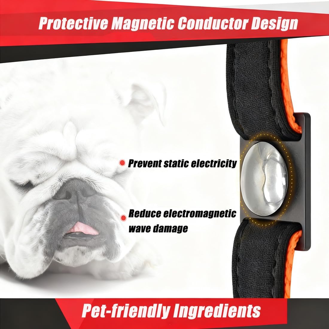Magnetic Dog Collar,Double-Layer Fabric,Adjustable Breathable and Reflective Design,Fit Dogs and Cats of Different Sizes,Quickly & Easily Restores Mobility (bl+bl)
