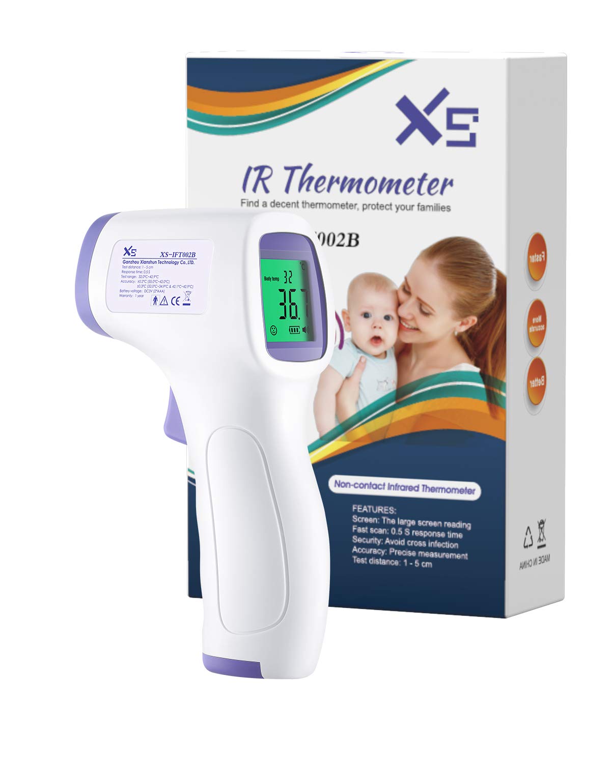 Infrared Thermometer for Adults and Baby,Forehead Thermometer,Non-Contact Forehead Thermometer with Fever Alarm