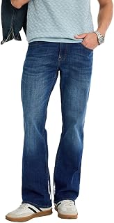 Men Jeans Casual Wear | Bootcut Fit Vintage Mid Rise Washed Style | Premium Cotton Blend & Stretchable Denim Fabric for Daily Use & Social Outings