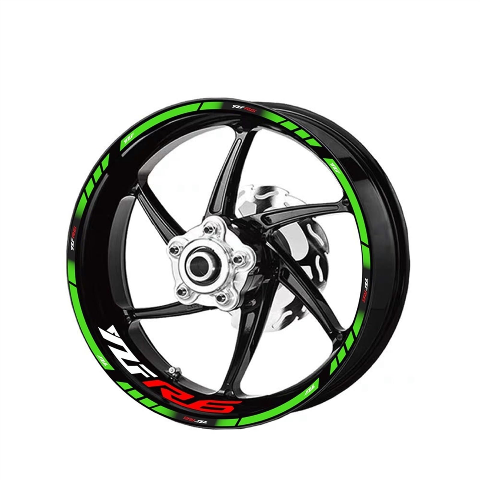 Motorcycle Front and Rear Tire Rim Reflective Decals Waterproof Stickers Accessories for Yamaha YZF R6 Decorative(Color1)