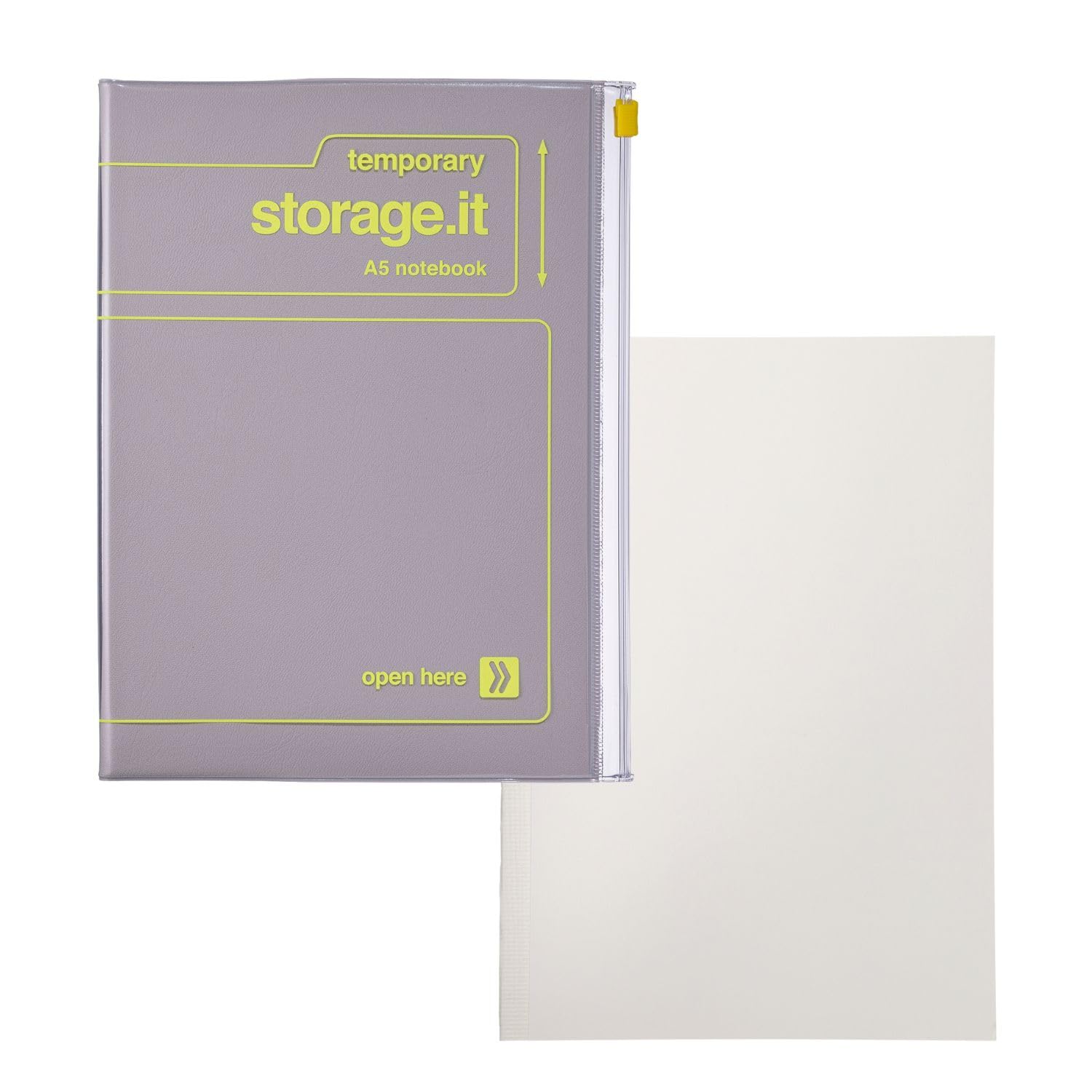 MARK'STYLE A5 Notebook & Refill Set – 5mm Dot Grid & 6mm Dotted Lines, Soft Transparent PVC Cover with Pocket for Planning, Journaling, and Note-Taking (Craft)