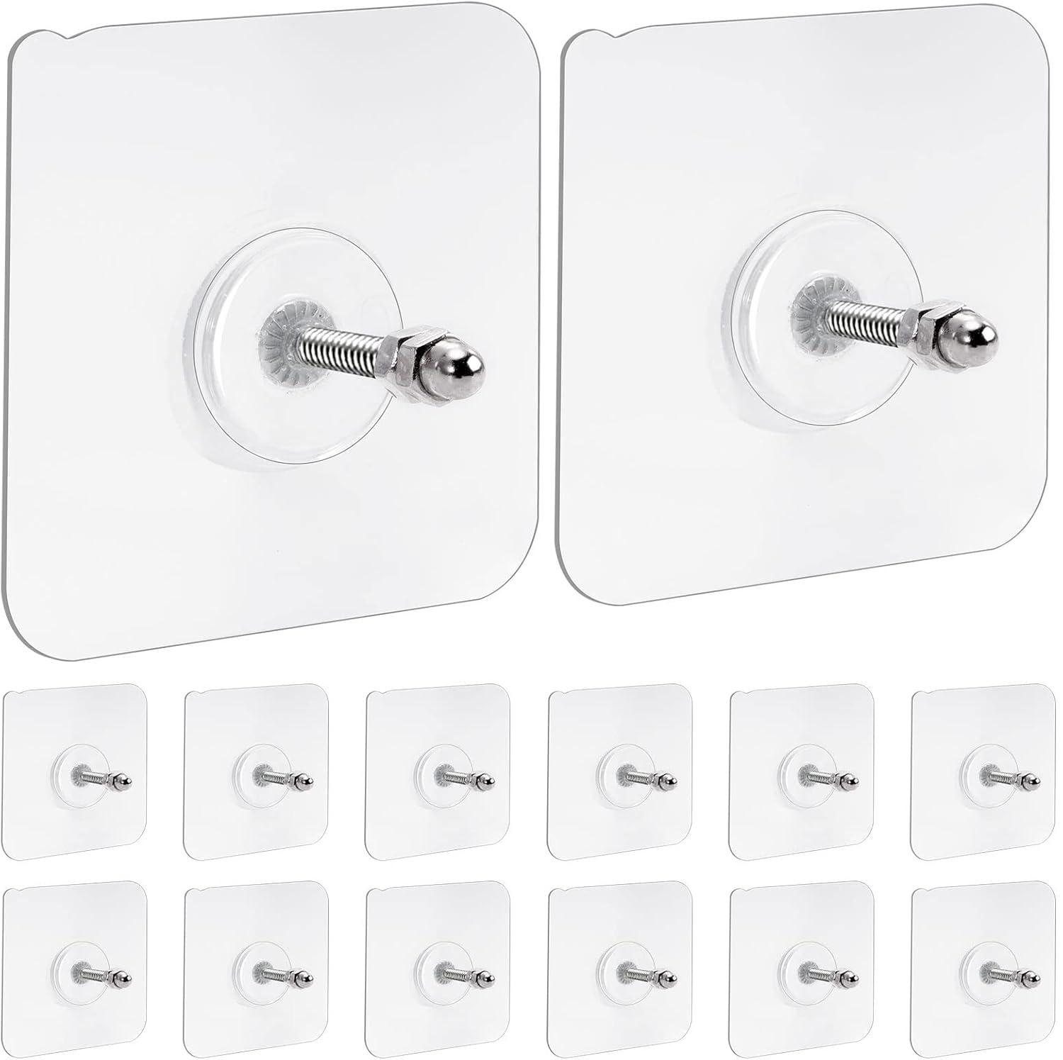 20 Pcs Adhesive Wall Mount Screw Hooks,Wall Hooks for Hanging,Screw Wall Hangers Without Nails,Adhesive Hooks Heavy Duty,Wall Hooks for Mount Wall Shelf Kitchen Bathroom Home,14 mm/13 lbs(Max)