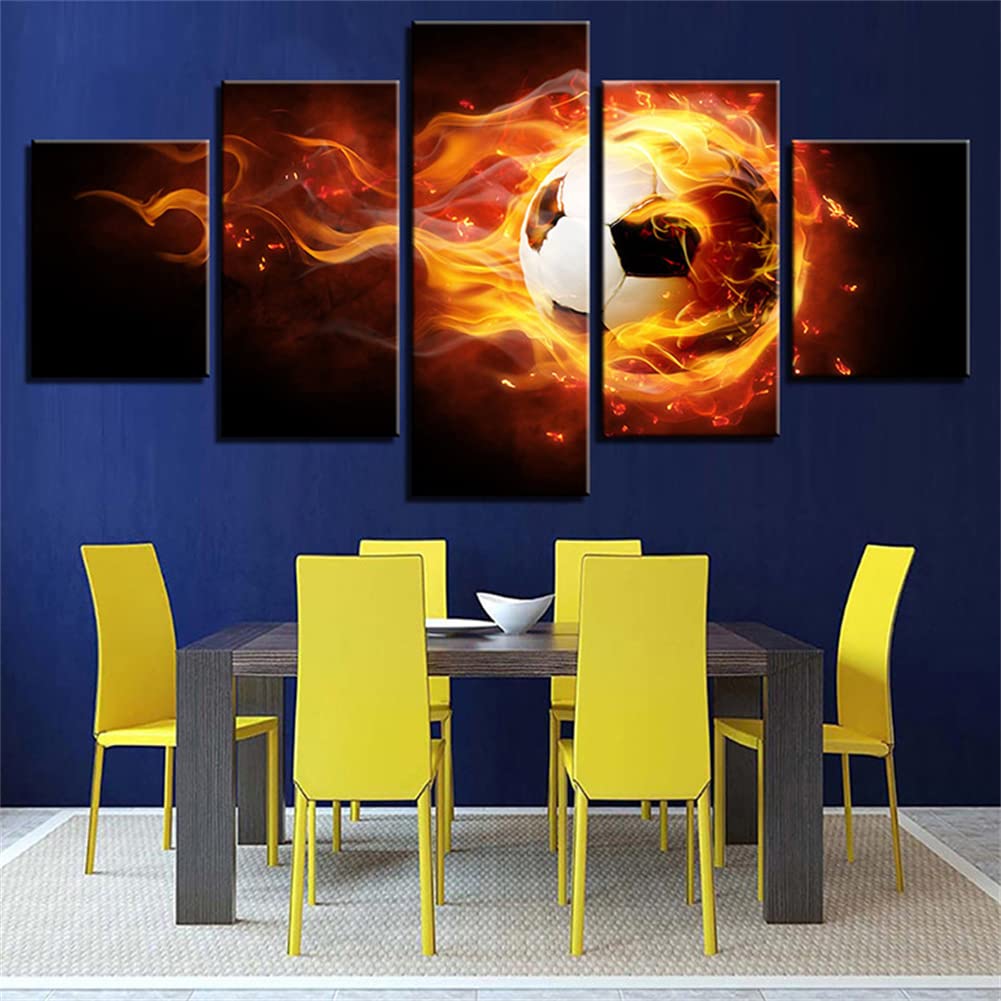 Kits complet diy diamond painting football grand format strass carrés pour salon et chambre