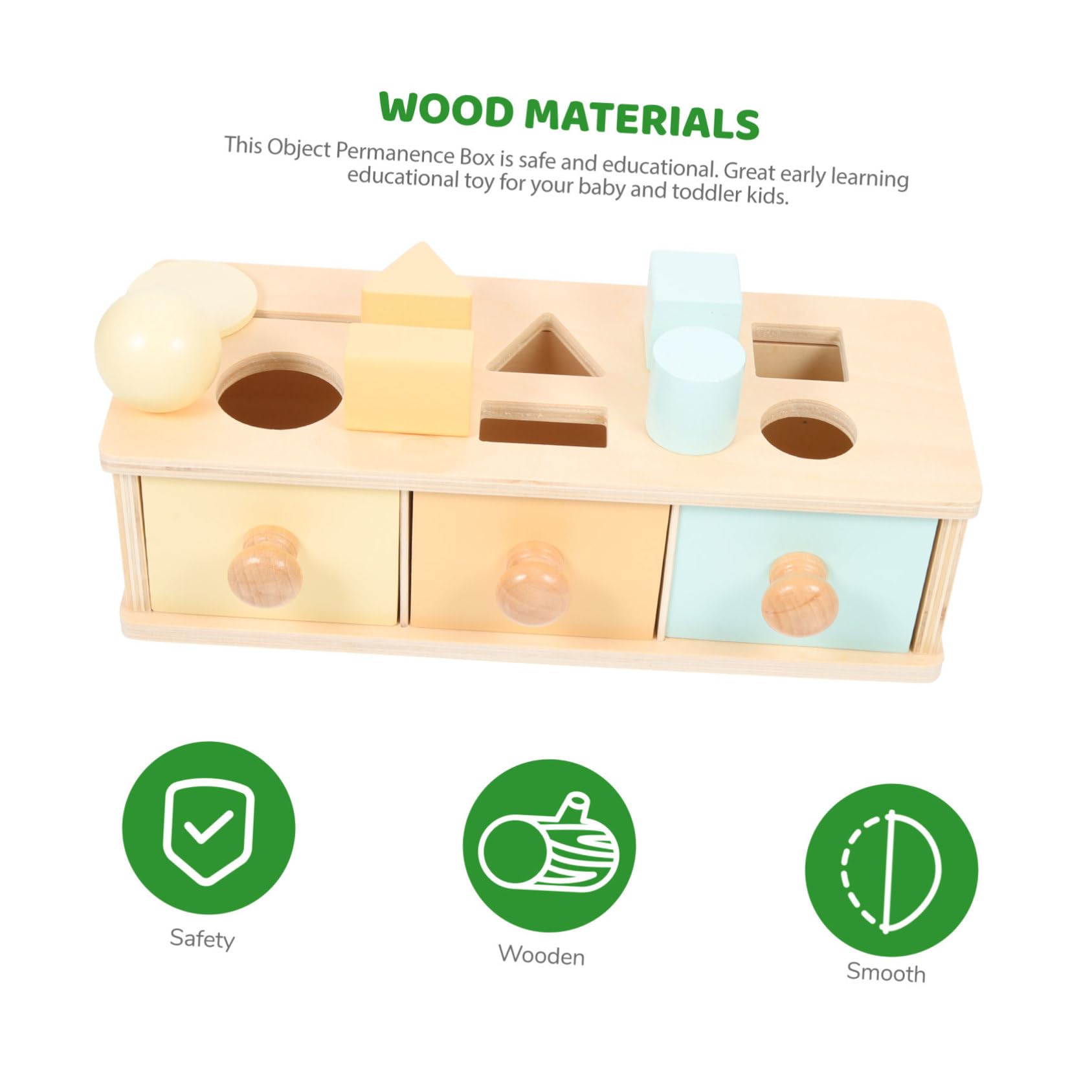Caja Montessori de Madera Educativa para Juguete Intelectual Multifuncional con Desarrollo de Motricidad Fina y Reconocimiento de Colores para Bebés y Preescolares Regalo para