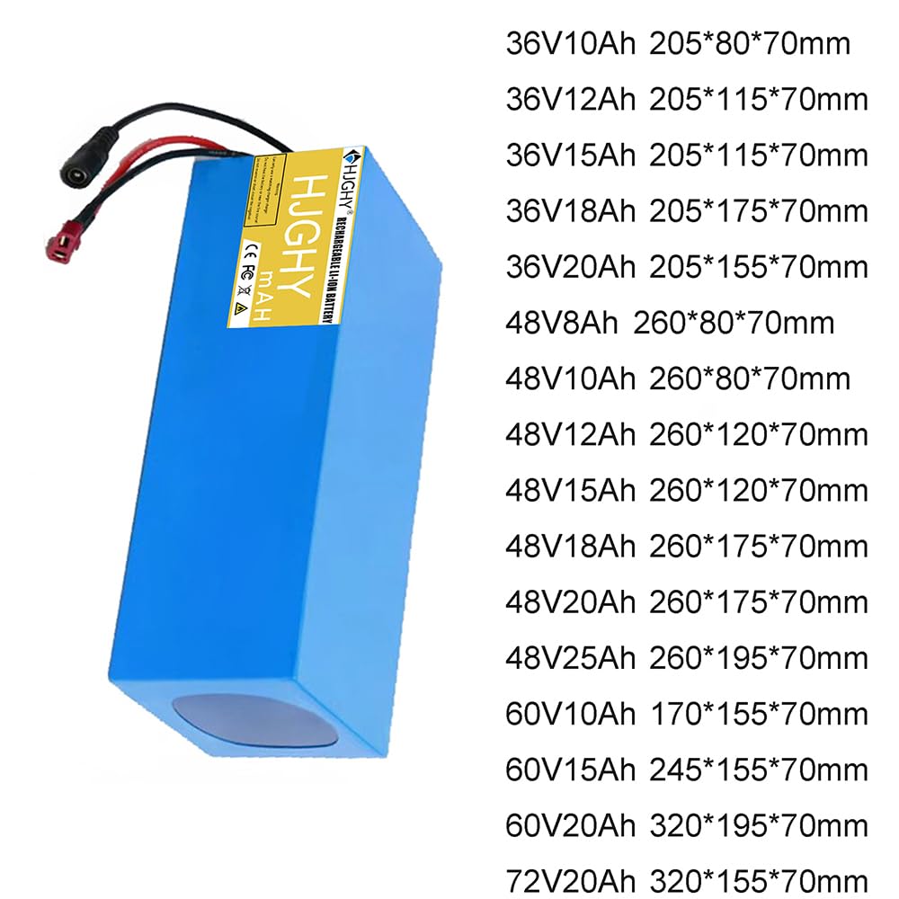 Akumulator litowo-jonowy do roweru elektrycznego 36 V 48 V 10 Ah 12 Ah 15 Ah 18 Ah 20 Ah 8 Ah 60 V 72 V 20 Ah do roweru elektrycznego, motoroweru, motocykla