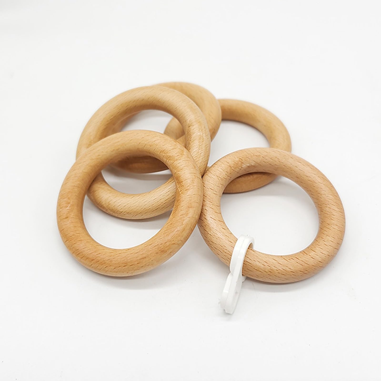 Gancio in legno con fibbia romana in legno massiccio ispessito, design silenzioso, 1 pezzo (include gancio in plastica), ideale per appendere tende eleganti decorazioni per la casa