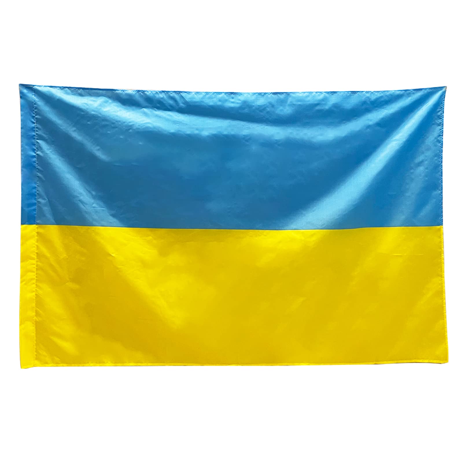 Bandera De Ucrania Y España Con Escudo - 150x85 Cm, Poliéster, Resistente Al Agua, Incluye Ojales