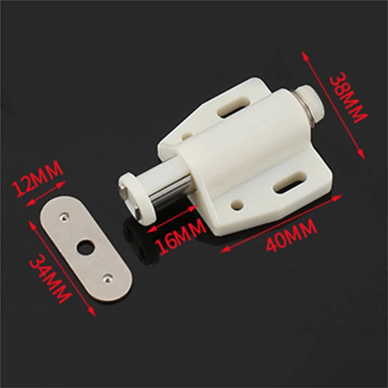 10Pcs Magnetic Cabinet Door Latch Pressure Push to Open Touch Home Wardrobe Cupboard Furniture Hardware for Kitchen Drawer(Black)