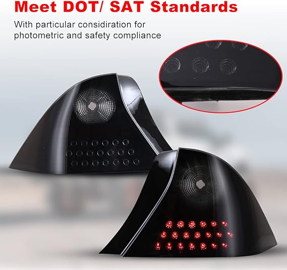 ROXX LED Tail Lights Assembly for 2001-2003 Honda Civic 2 Door Coupe