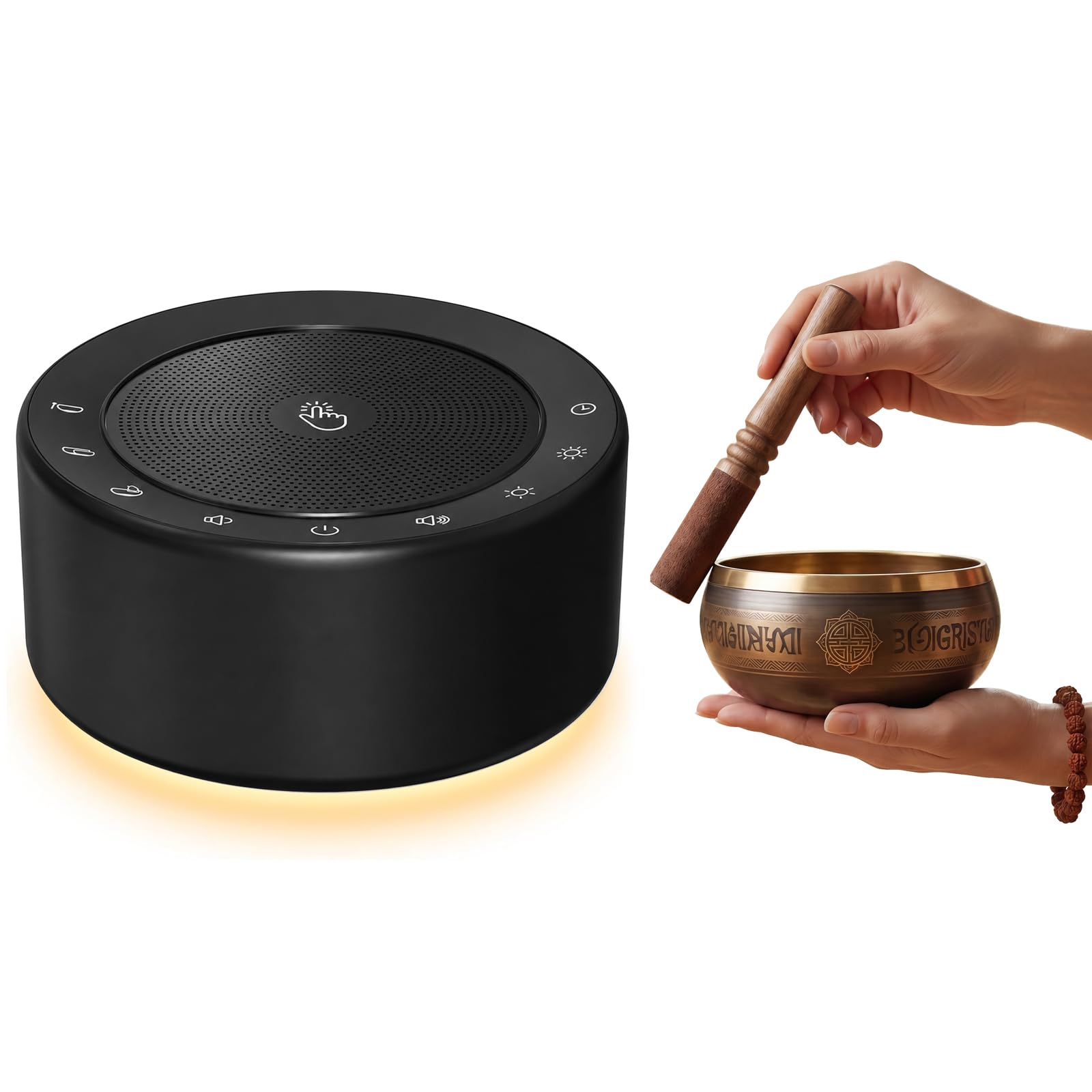 Kipcush Macchina sonora per ciotole tibetane da meditazione – 7 ciotole tibetane in diverse dimensioni per yoga, meditazione, guarigione dei chakra, terapia del suono e riduzione dello stress, con