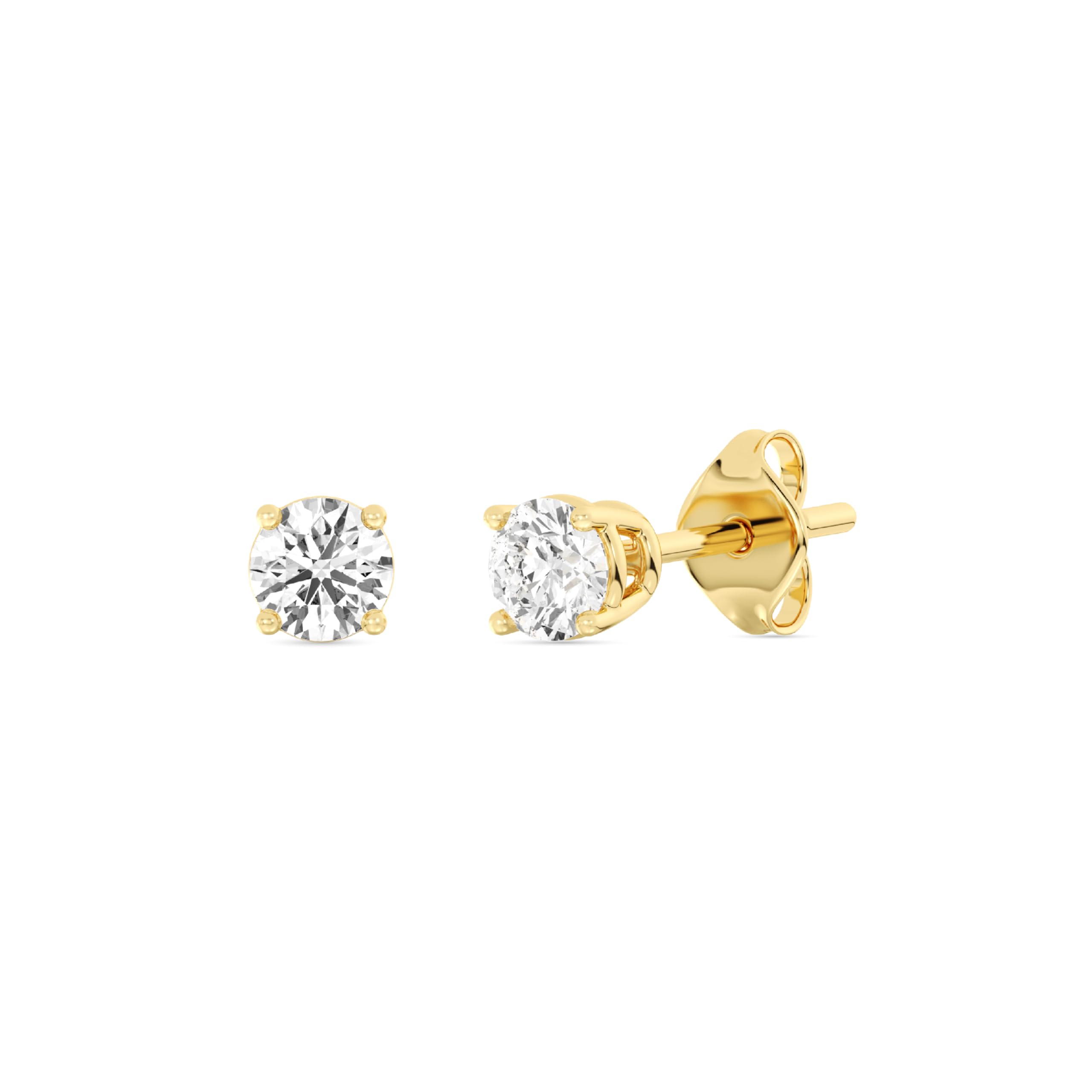Gilded Lab-Grown Diamond Stud Earrings 10KT White Gold