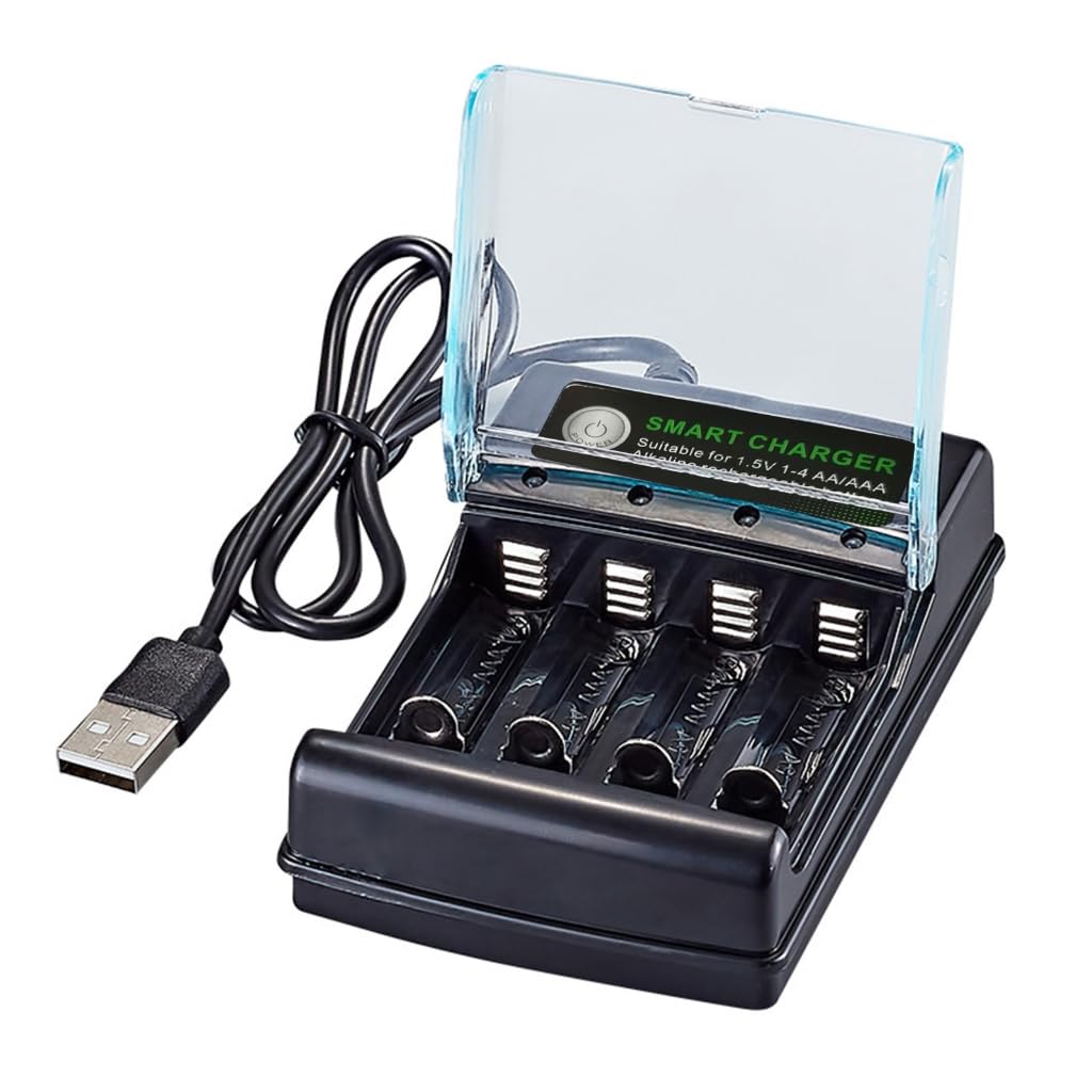 Elnwnnkc Alkaline Battery Charging 1.5V 4 Slots Digital Charging Circuit for Multiple Reusability
