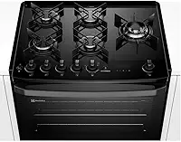 Fogão de Embutir 5 bocas Electrolux Preto Experience com Mesa de Vidro, PerfectCook360 e VaporBake (FE5EP) 220V