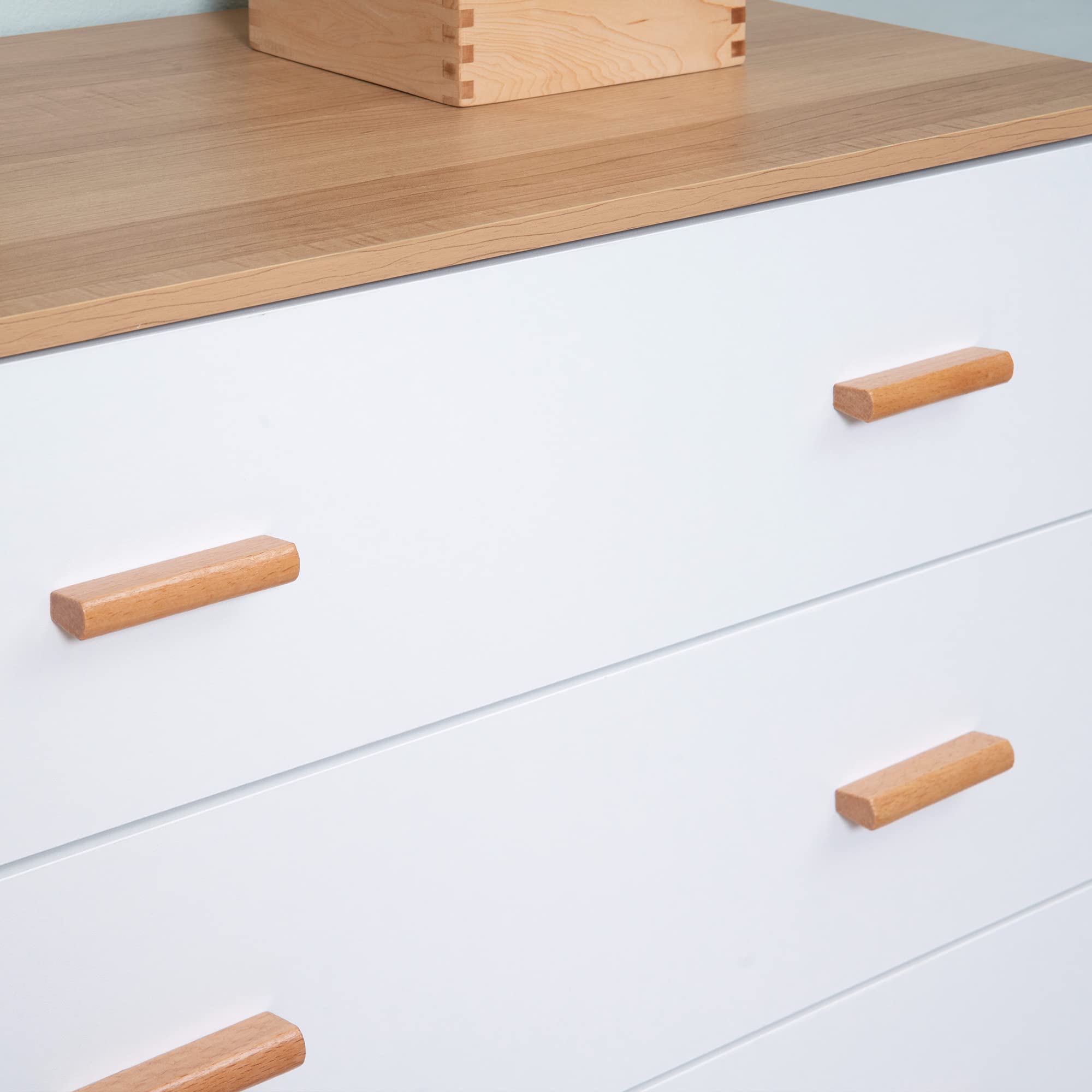 HOMCOM Cómoda de Madera 3 Cajones Dormitorio 80x39x80 cm Blanco Natural