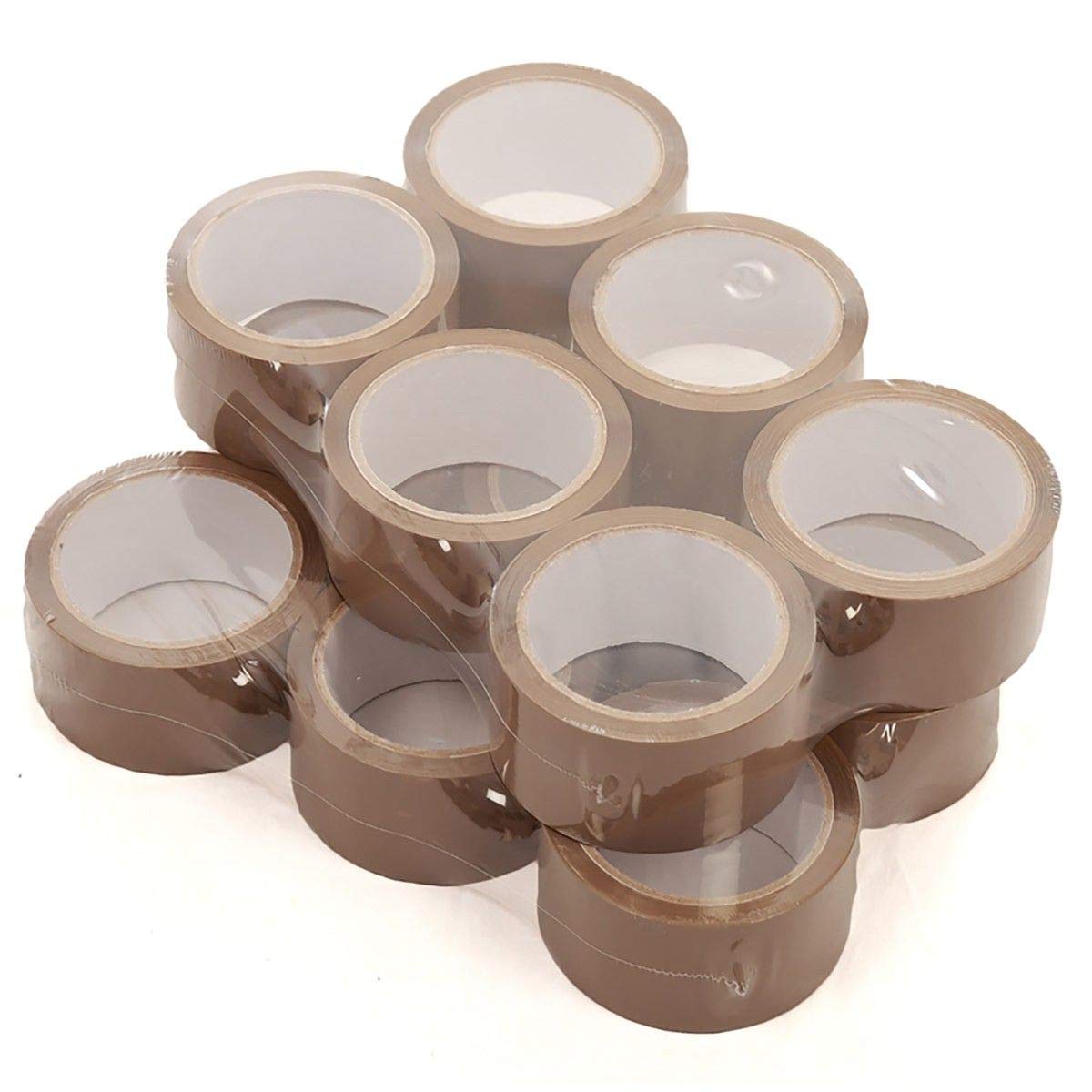 StickersLab - Nastro Adesivo per imballaggio avana silenzioso Polipropilene acrilico PPL - 66/132 mt x 50 mm (Scegli sotto il packaging - 50mm x 66MT (36 rotoli)