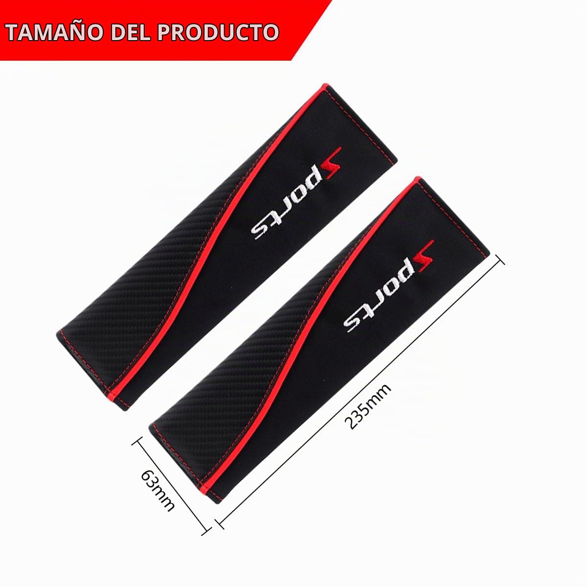 2 Piezas Funda Para Cinturón Seguridad Coche, Cinturón De Seguridad Cuero Cubiertas Almohadillas, Fundas Blandas Antideslizantes Almohadillas Para El Arnés Del Cinta De Hombro(Sports)