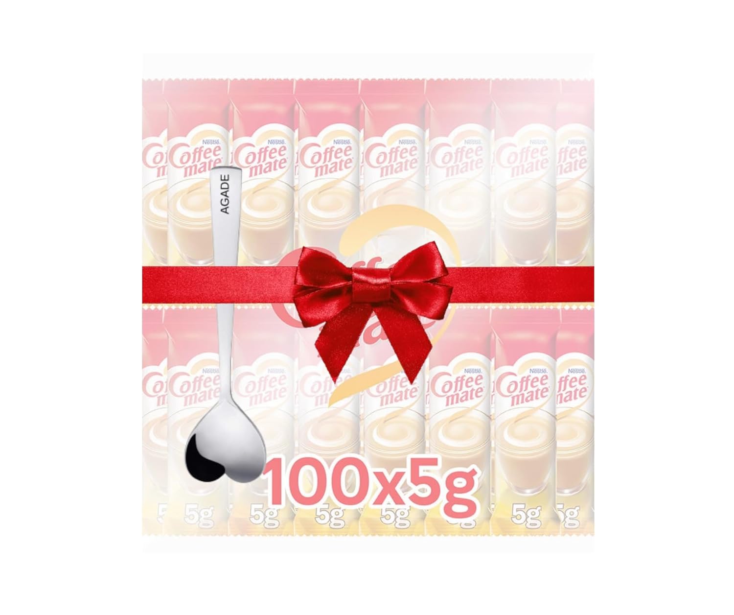 Agade Coffee Delight Set – Includes 100 x 5g Creamer Sachets (Compatible with Coffee Mate®) and a Specially Designed Spoon – Smooth, Convenient, and Always Ready- Turkish packaging
