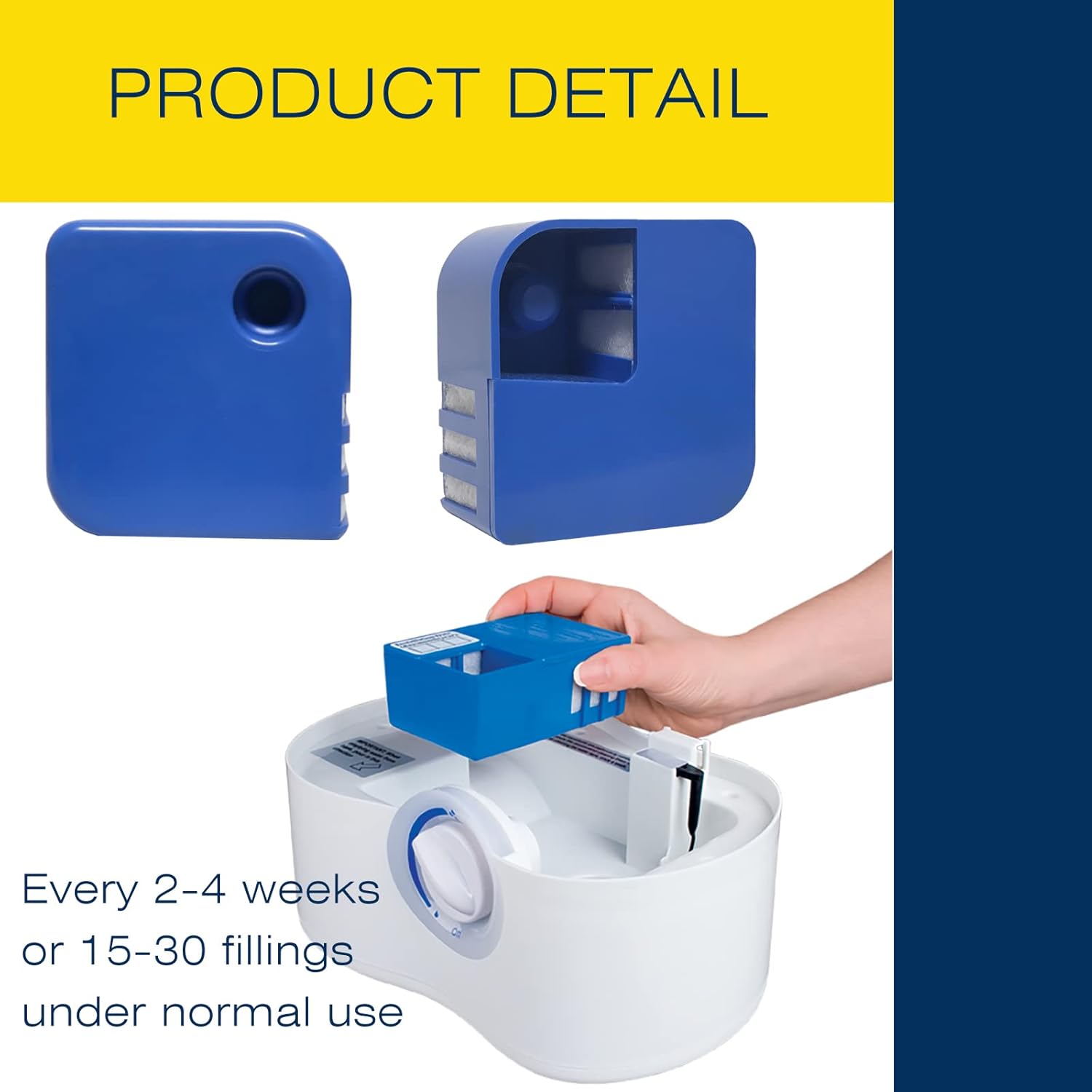 Varycony PDC51V1 Demineralization Cartridge Compatible with Vick Ultrasonic Humidifier Model V4600, V5100 and VUL575, Works to Collect White Dust, 4 Pack -