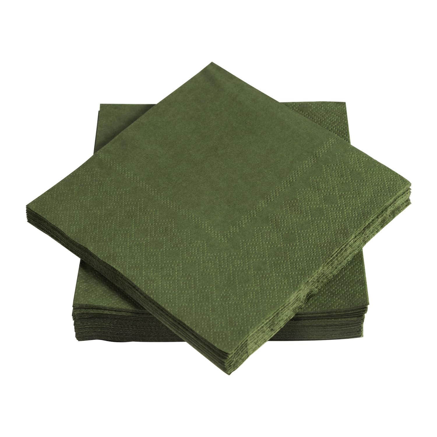 Paquete de 200 servilletas de cóctel de 2 capas plegadas de 5 x 5 pulgadas, servilletas desechables para cena, boda, fiesta, cumpleaños, novia, aniversario, recepción (200, verde)