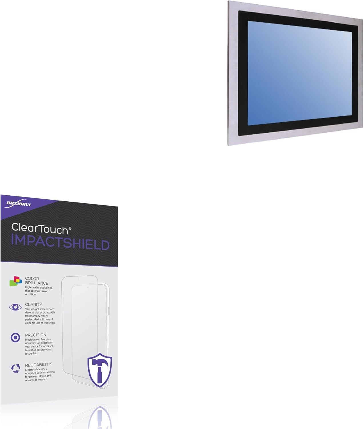 BoxWave Screen Protector Compatible With BSI Computer PMS8815 - ClearTouch ImpactShield (2-Pack), Impenetrable Screen Protector Flexible Film