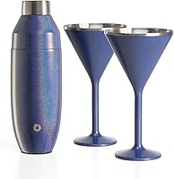 Vista 9 de SNOWFOX Juego de 2 vasos de Martini de acero inoxidable con aislamiento al vacío de alta calidad, Martinis Stay Icy Cold, copas de cóctel sin tallo