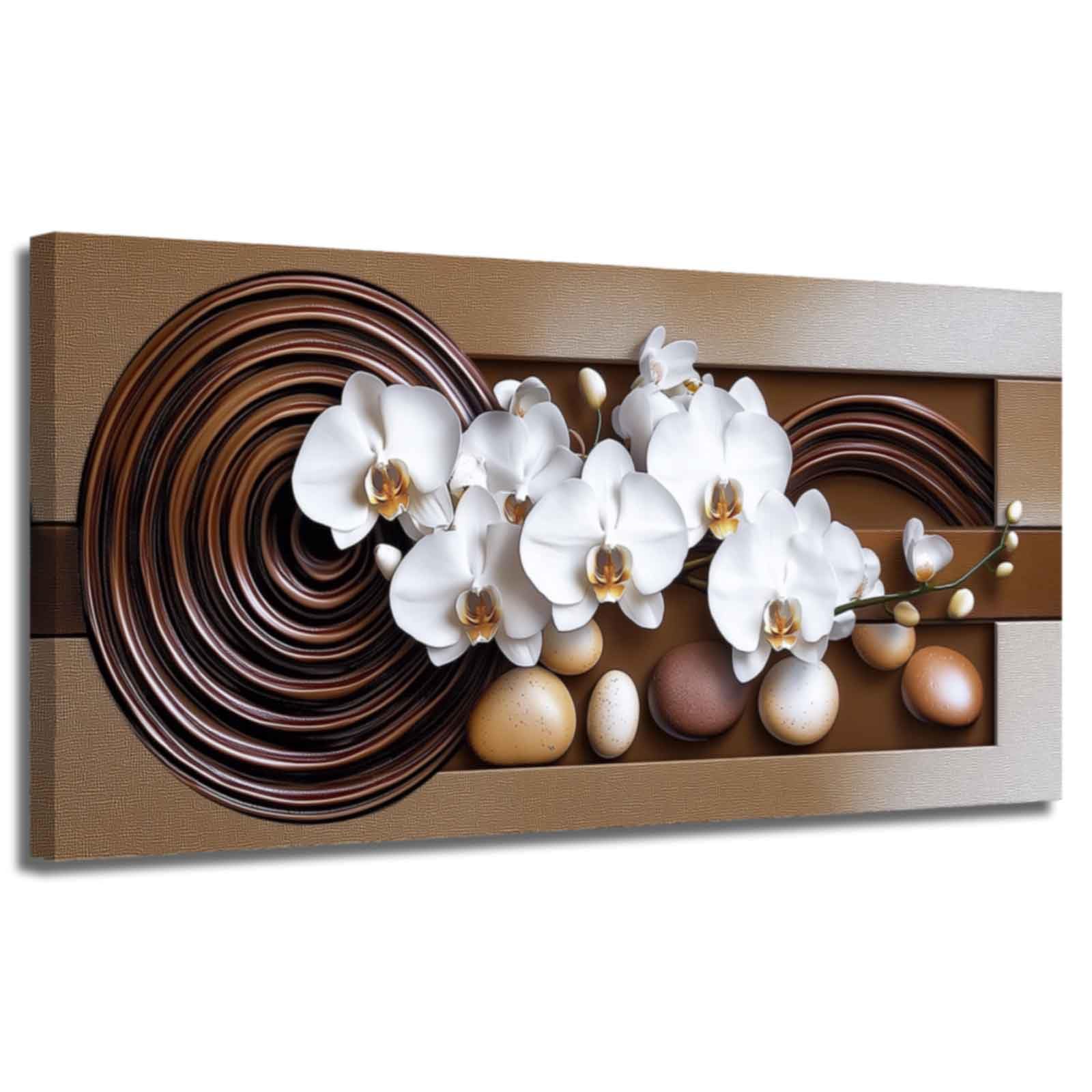 XLMDYYSW Large Orchid Canvas Wall Art White Orchid Flowers Pictures Abstract Floral Print Poster Vintage Botany Painting for Living Room Bathroom