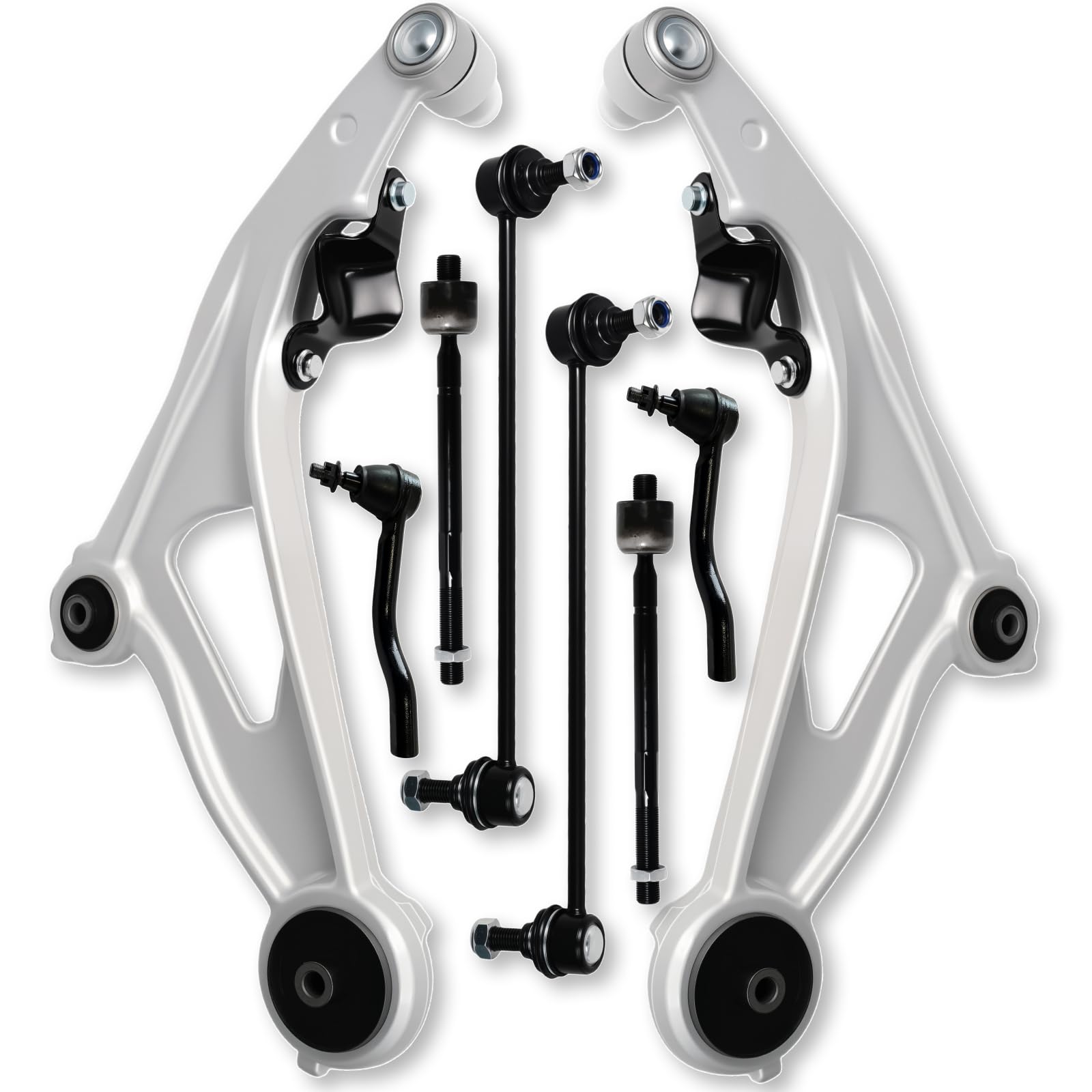 8PCS Front Lower Control Arm Sway Bar Link Tie Rod End for Infiniti QX60 2014 2015 2016 2017 2018 2019, 2013 JX35, for Nissan Pathfinder 2013 2014 2015 2016 2017 2018 2019 K623063 K623064