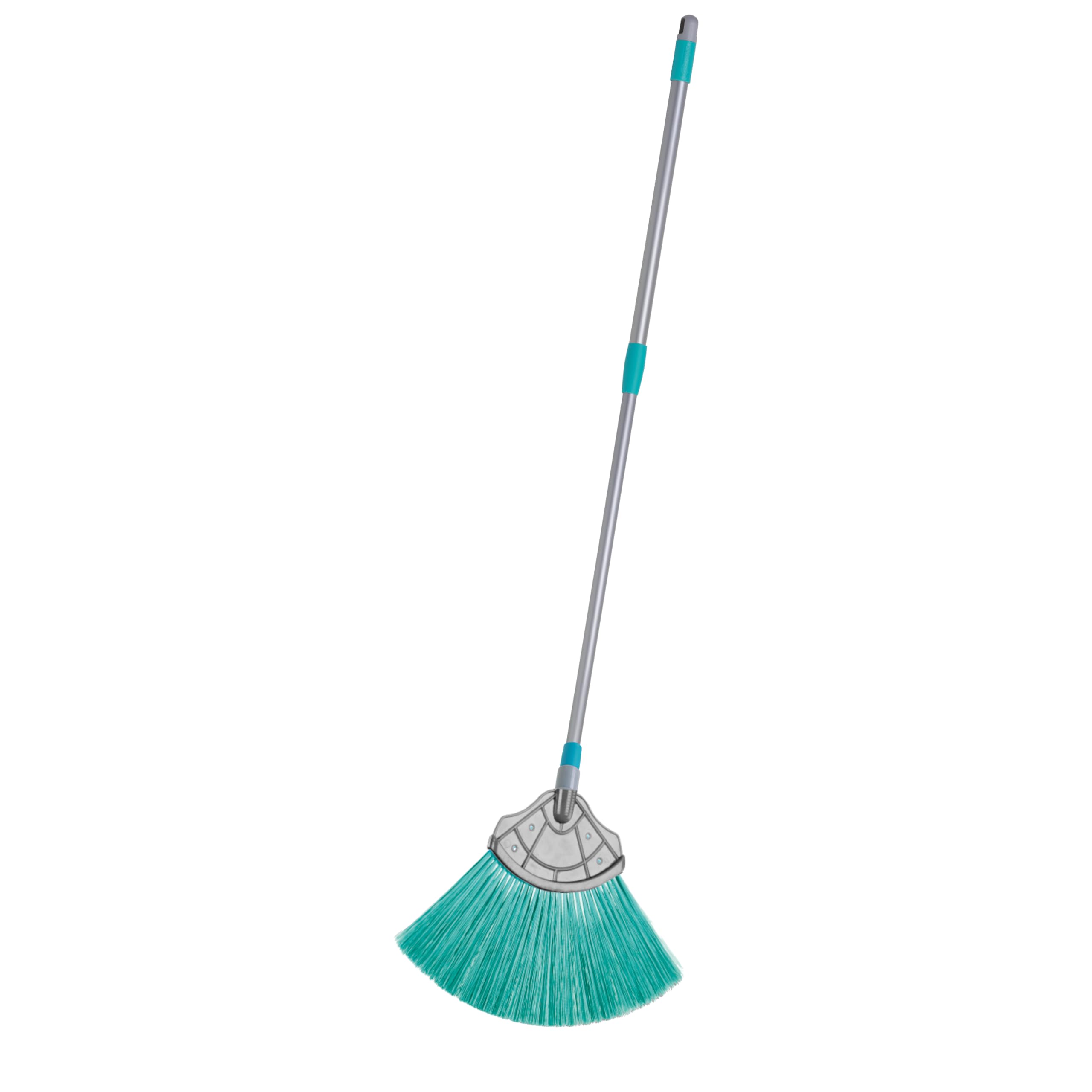 Joyo Cleanmax Plastic V Jhala Broom DLX with 150 cm Extendable Telescopic Handle I Cobweb Cleaner Broom|Ideal for Cleaning Wall Dust & Ceiling Fans I Telescopic Height Adjustable Rod - Grey, Floor