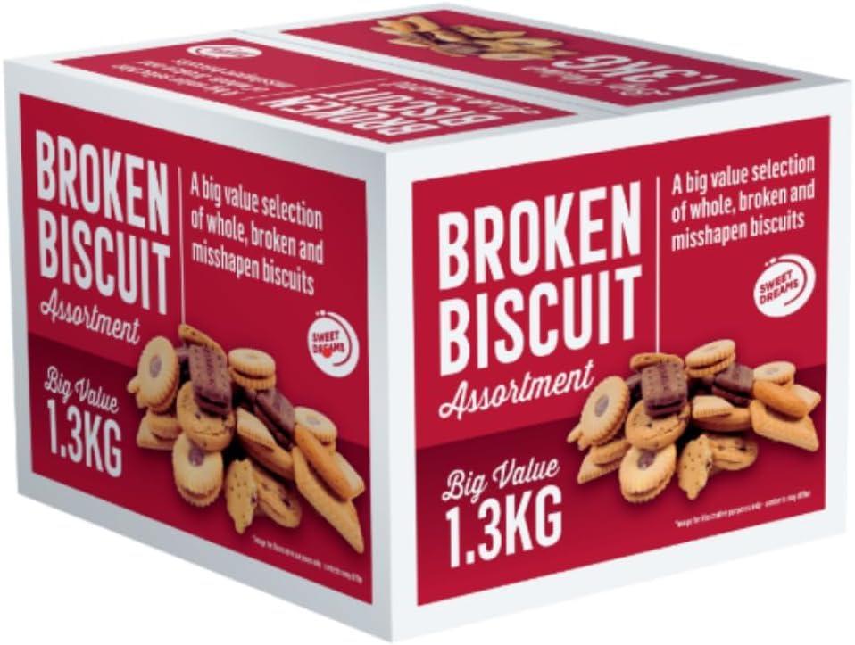 Assorted Broken Biscuits - Broken Biscuit Assortment - 1.3kg Bulk Pack for Office Sharing Family Gatherings & Tea Time Treats | Premium Quality Assorted Cookie Selection