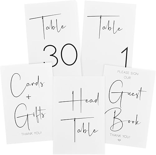 Números de mesa de boda - Número de mesa - Decoraciones de boda para recepción - Números de mesa 1-30 - Números de mesa 4X6 disponible en Yaxa Peru