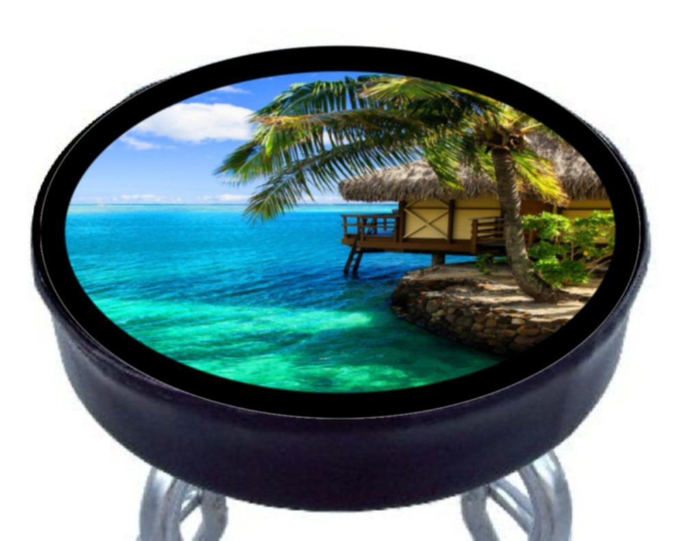 Custom Grafix Island Print #9 14"x 4" Backless Bar Stool Cover … … …