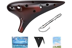 Strawfire Ocarina 12 Holes Alto C Ceramic Musical Instrument for Beginners with Full Accessories (Blue)