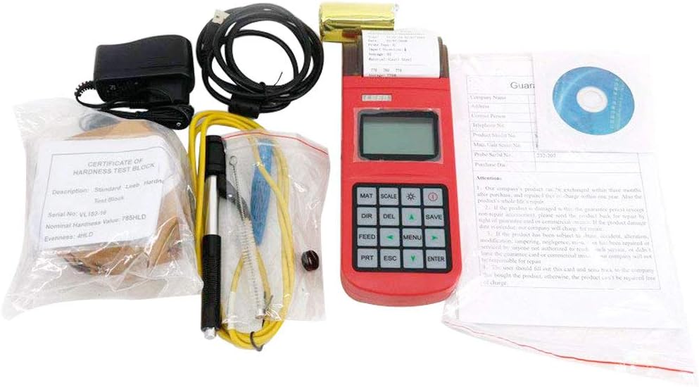 MH320 Digital Portable Leeb Hardness Tester Meter Gauge with 170 to 960 HLD HL HB HRB HRC HRA HV HS Hardness Scale Durometer with D type Hardness Block