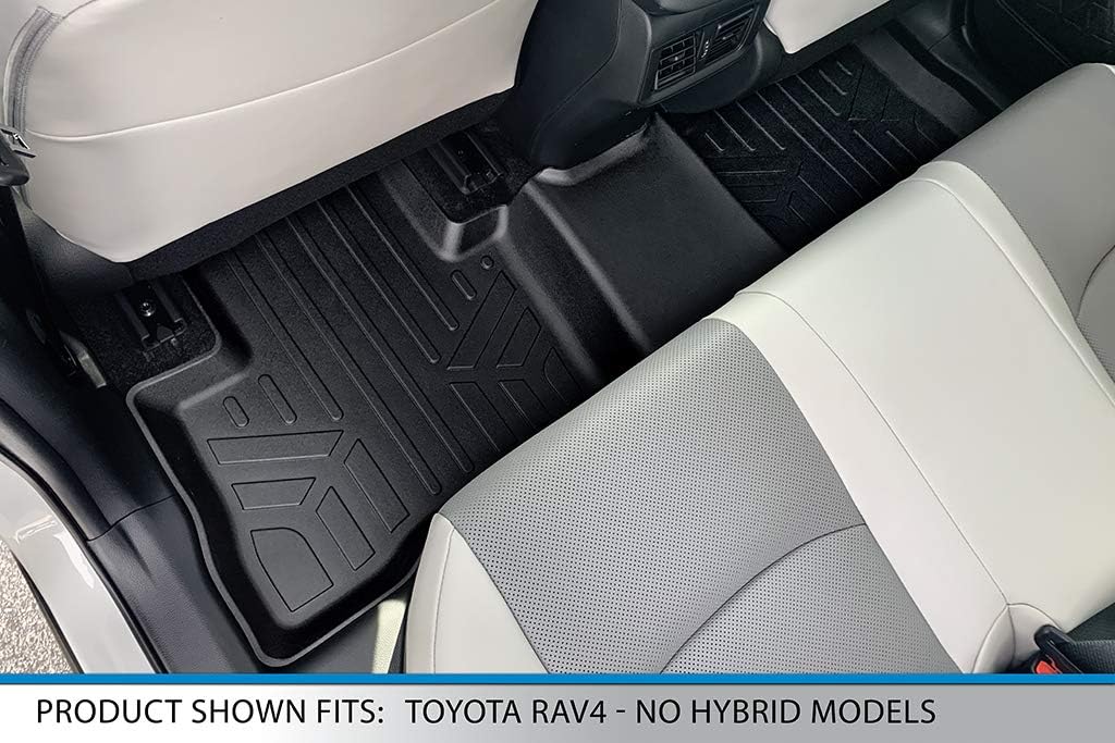 SMARTLINER Custom Fit Floor Mats 2nd Row Liner for 2019-2025 Toyota RAV4 - Image 2