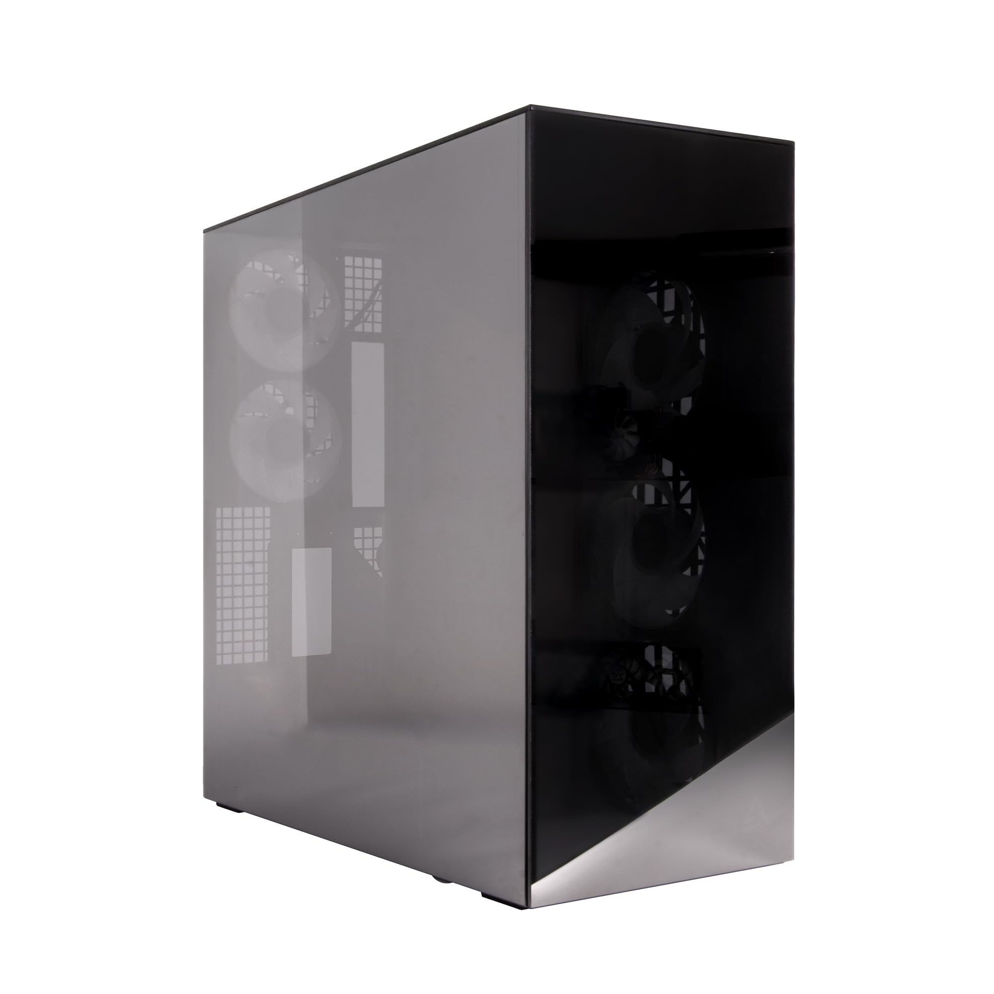 ARCTIC Xtender VG (Mirror Black) Avec Montage Vertical De GPU - Boîtier PC, Verre Miroir, Support Pour Radiateur 2 X 420 Mm, Tour Midi, E-ATX, 5X Ventilateurs A-RGB Pré-installés - Noir