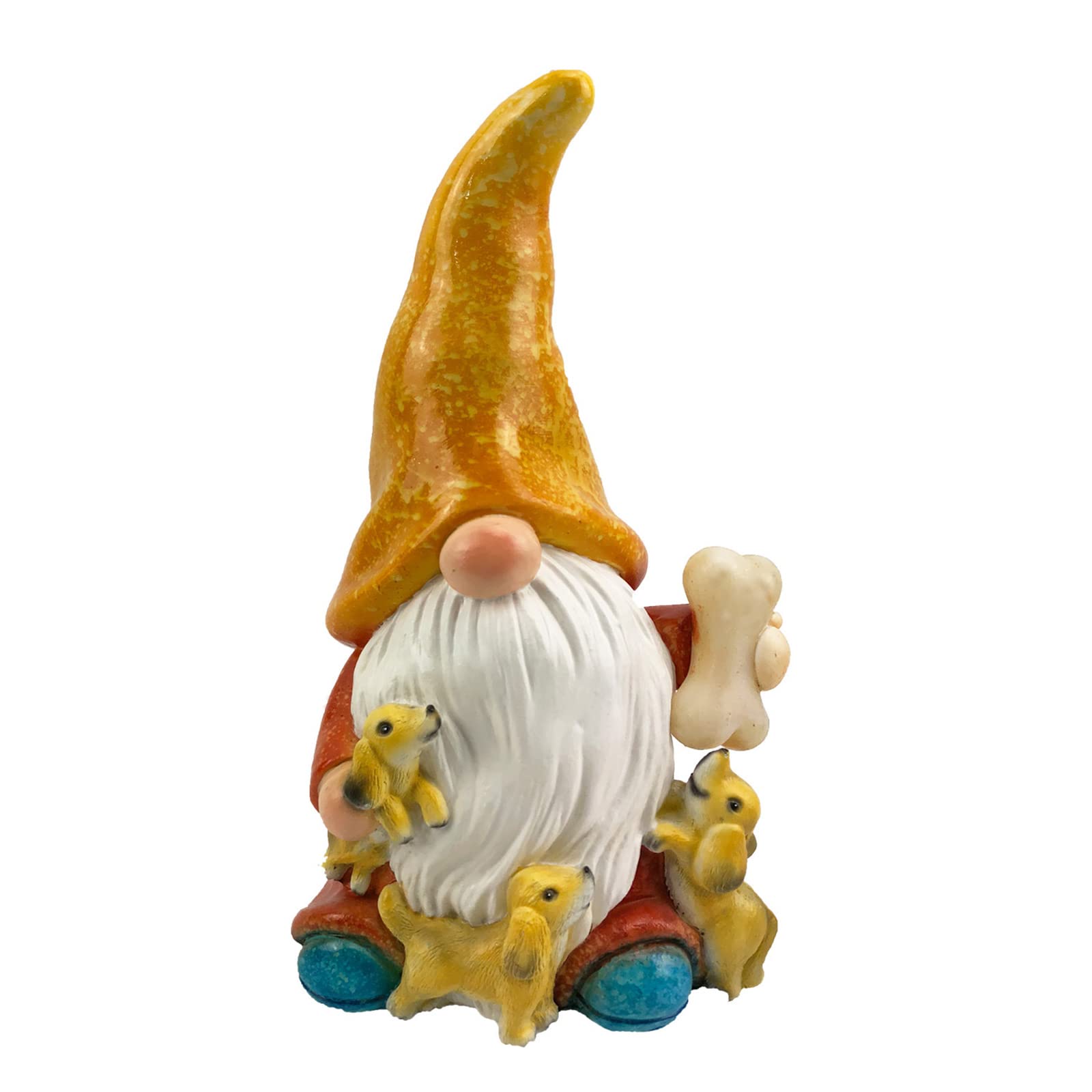 LYEAA Statue de nain décoratif en résine pour pelouse, travaux manuels, décoration de jardin, cadeaux imperméables pour les vacances, les pendaisons de crémaillère (jaune)