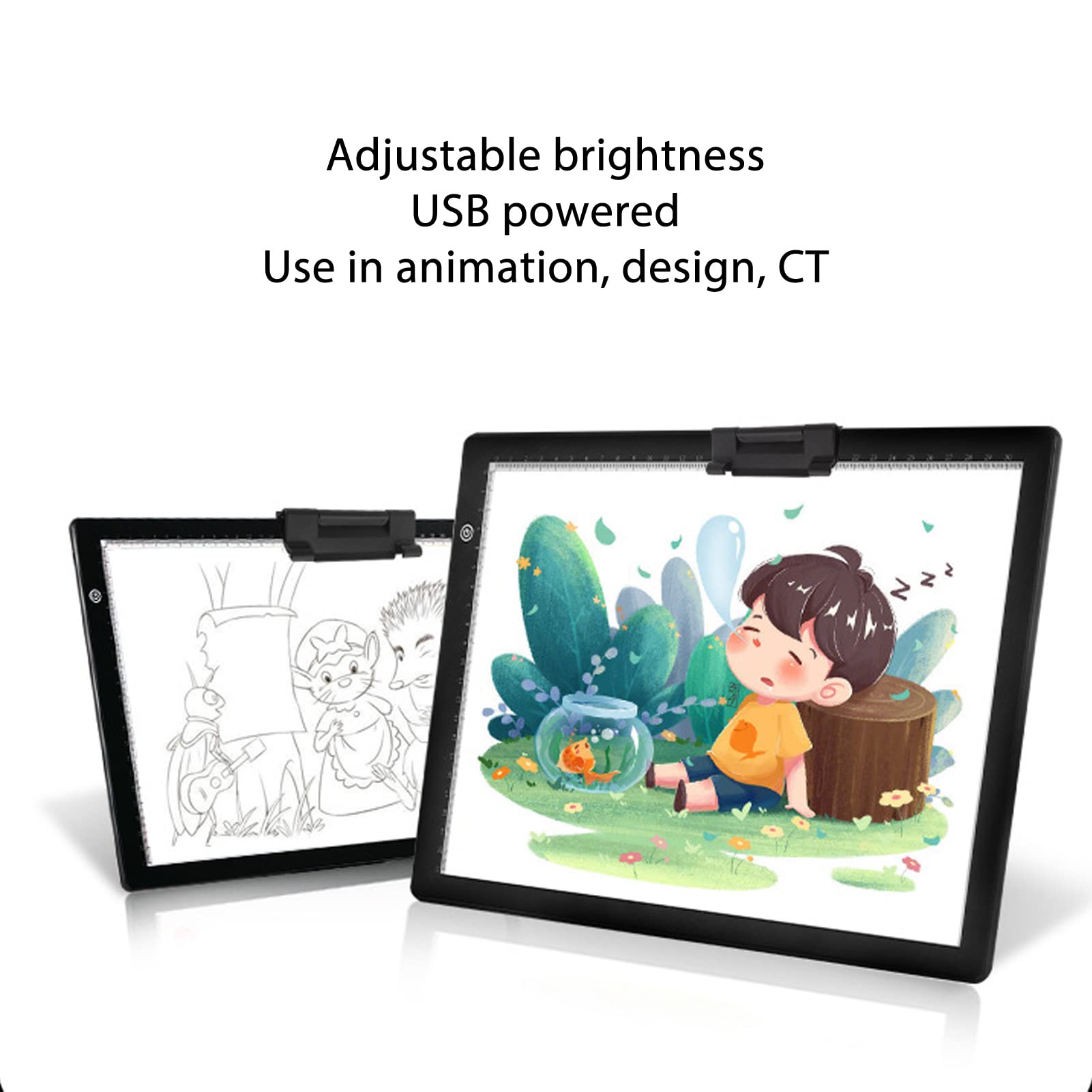 LED-Kopiertafel, Ultradünner Leuchttisch mit Einstellbarer Helligkeit, Stromversorgung über USB und 3400 Lux Zum Nachzeichnen, Diamantmalen, Skizzieren und Animationen