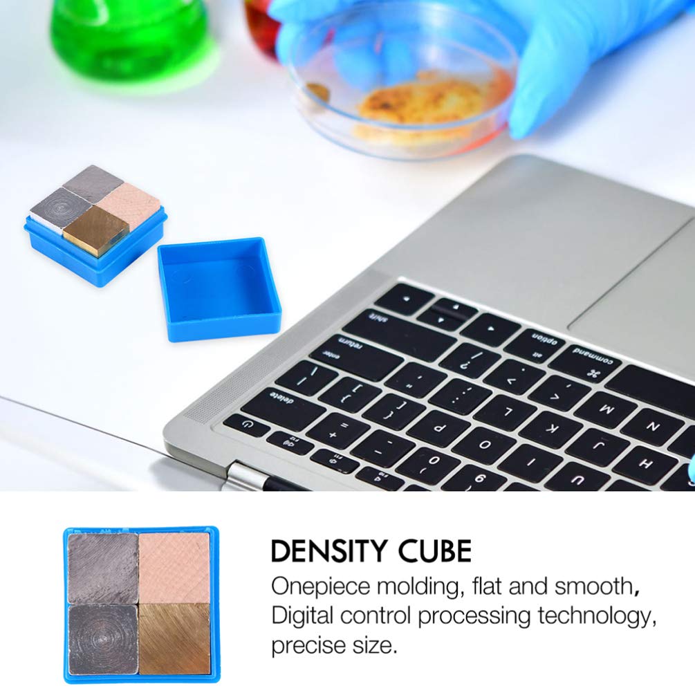 ULTECHNOVO Juego de Cubos de Densidad de 8 Piezas Juego de Cubos de Metal de Masa Igual Cubos de Madera de Hierro de Aluminio de Cobre para Investigación de Densidad Gravedad Específica