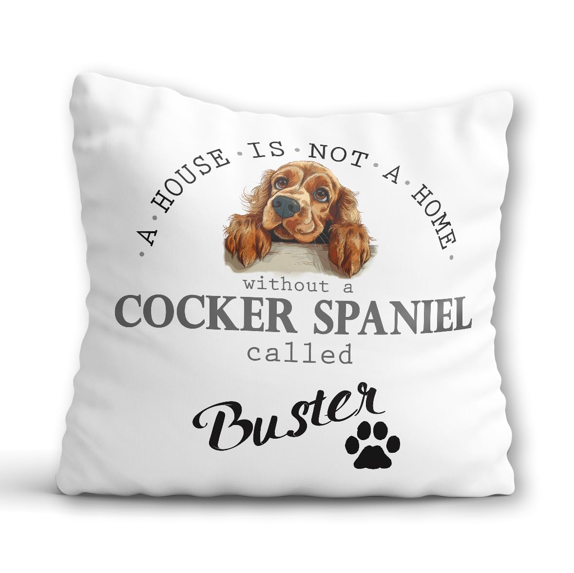 Up Your Avenue Gifts Cocker Spaniel Cushion - Personalised Dog Mum English Cocker Spaniel Dog Owner Pillow with Custom Name Birthday Present