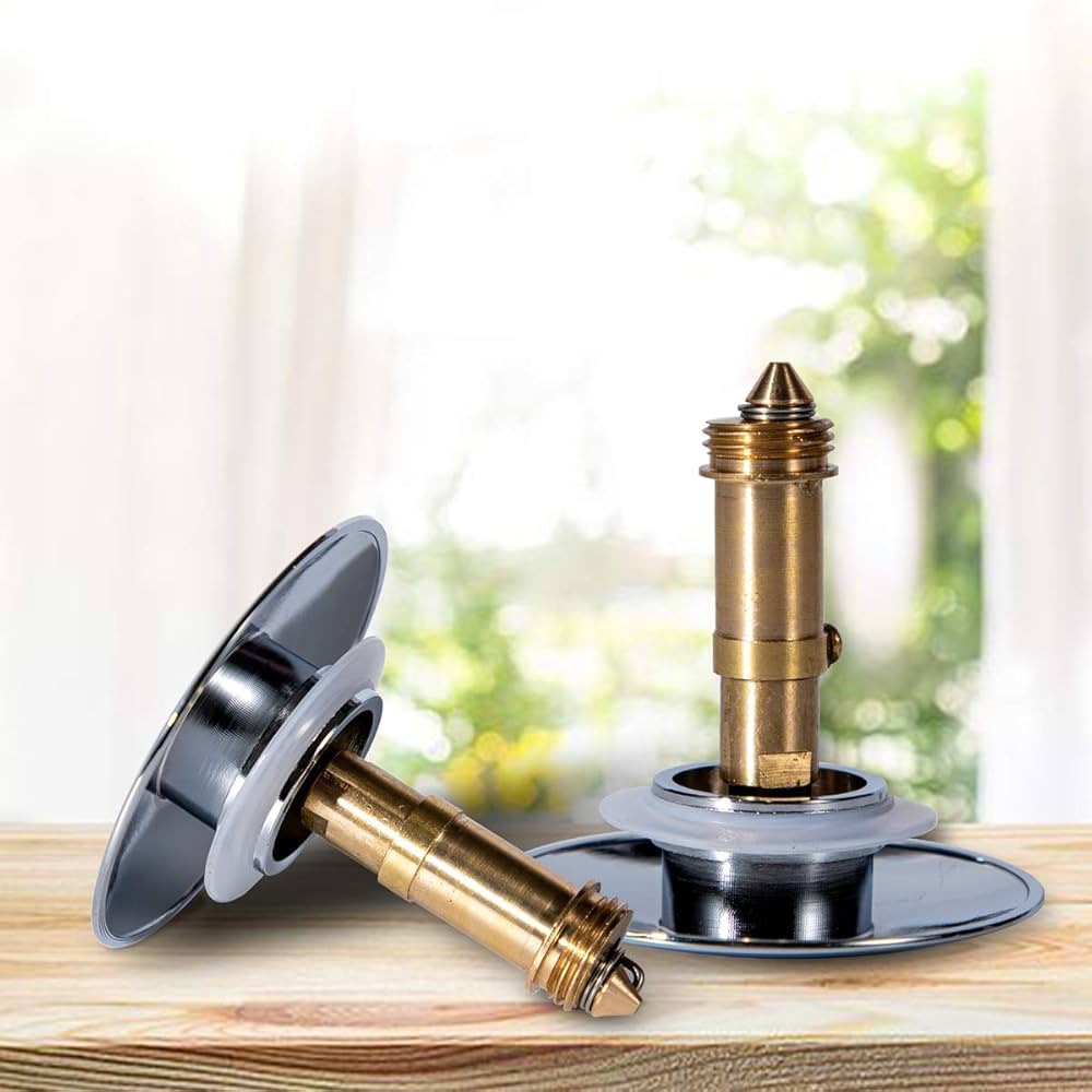 SING F LTD 2pcs Bathroom Sink Drain Plug Stopper 38mm Basin Pop Up Click Clack Plug With Brass Slotted Bolt Spring For Bath Vanity Sink Bathtub Kitchen