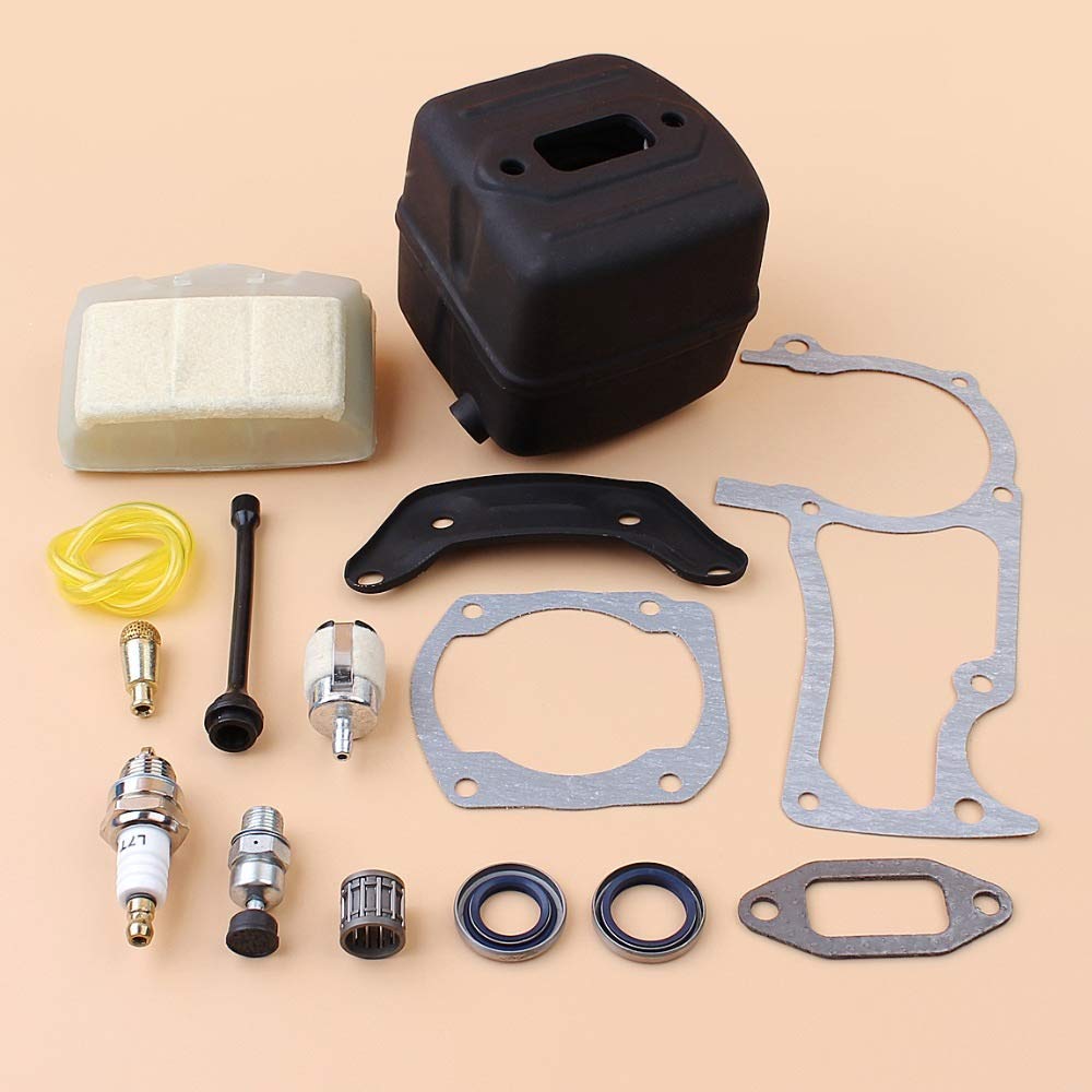 Silenziatore di Scarico Guarnizione Motore Filtro Aria Kit paraolio Compatibile con Husqvarna 365362372371 Ricambi Motosega