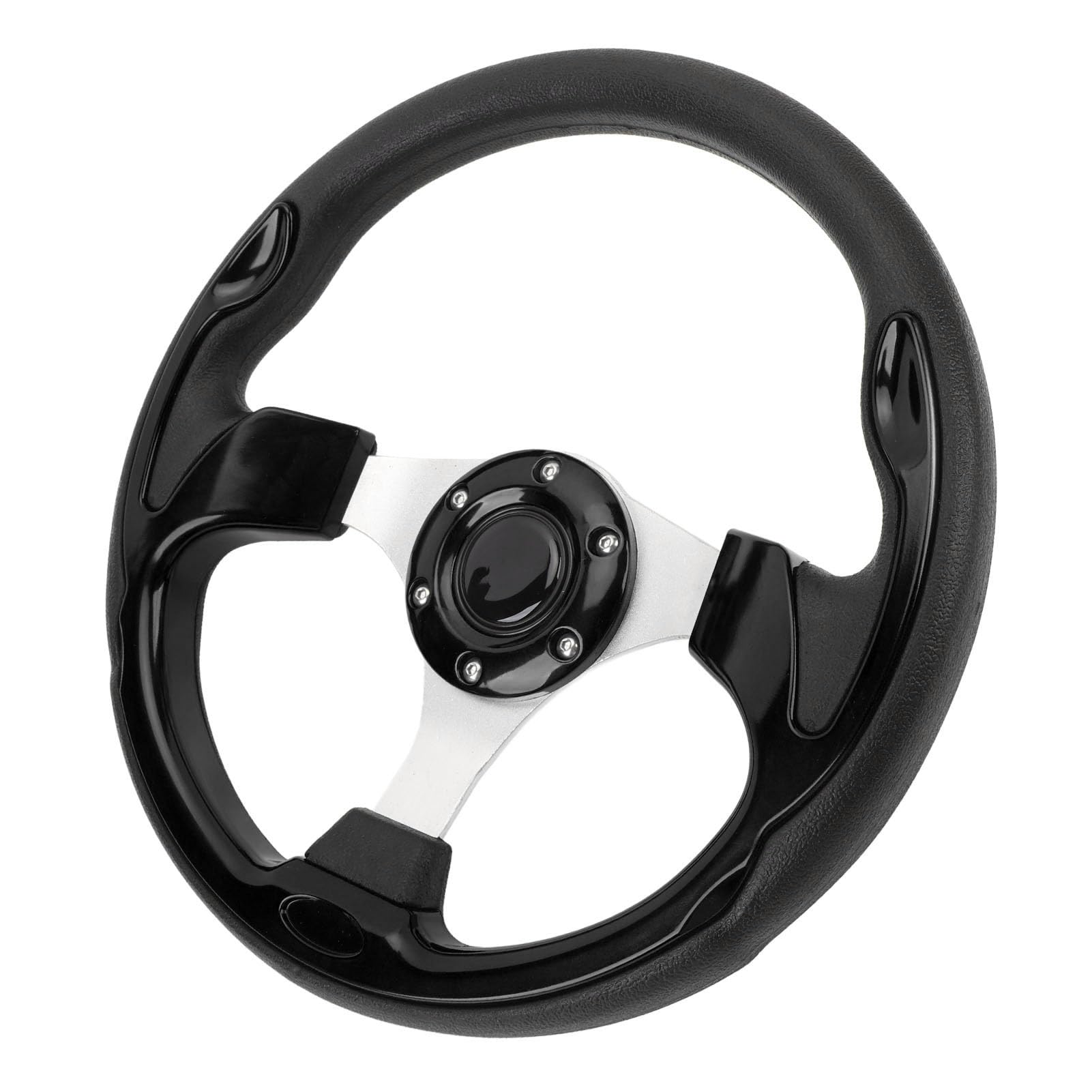 Volante de 13 Pulgadas, Estilo de Carreras Universal PU Aluminio Agarre Coche Volante con Tornillos y Llave para 6 Agujero Adaptador, Especificaciones de Instalación Incluidas