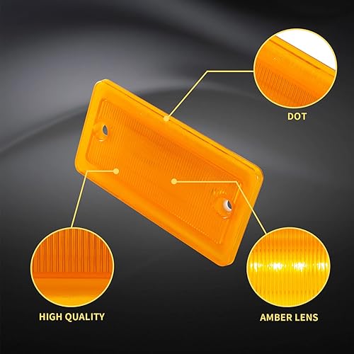 Miniatura 9 de EVERESTHD Luces de techo de cabina ámbar con 4 LED para Freightliner Century, clase XL, Columbia FLD 22-51942-000